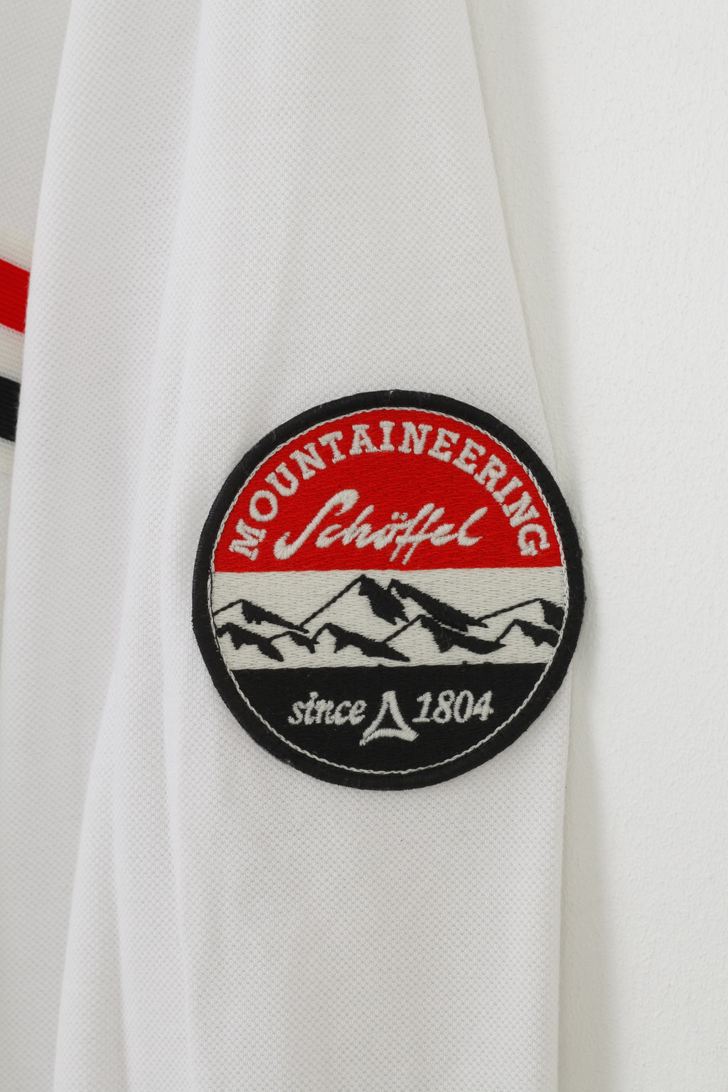 Schoffel Men L Polo Shirt White Collar Cotton Long Sleeve Since 1804 Top