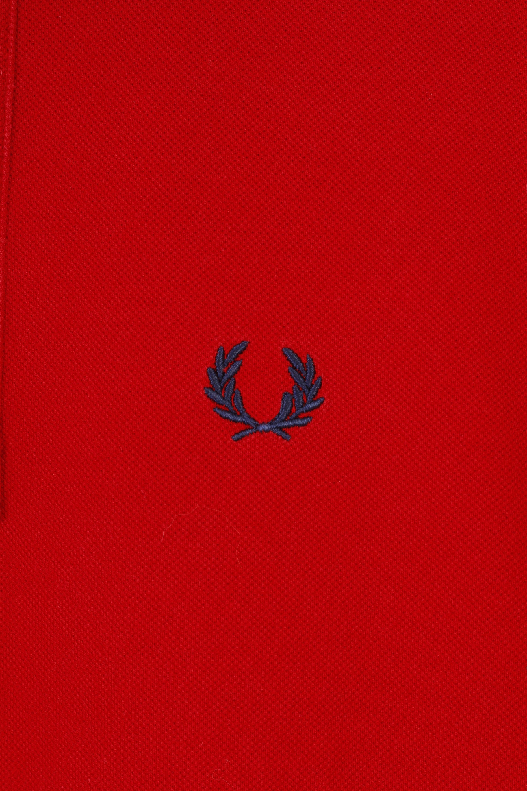 Fred Perry Men 38 (M) Polo Shirt Red Short Sleeve Special Edition Cotton Collar England Top