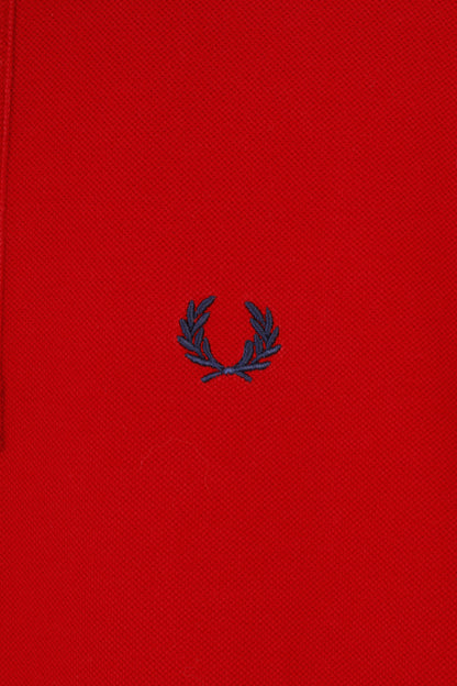 Fred Perry Hommes 38 (M) Polo Rouge Manches Courtes Édition Spéciale Col En Coton Angleterre Haut