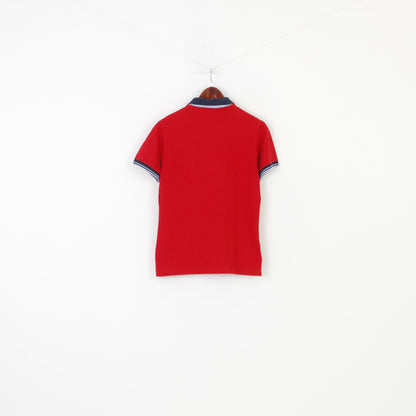 Fred Perry Hommes 38 (M) Polo Rouge Manches Courtes Édition Spéciale Col En Coton Angleterre Haut