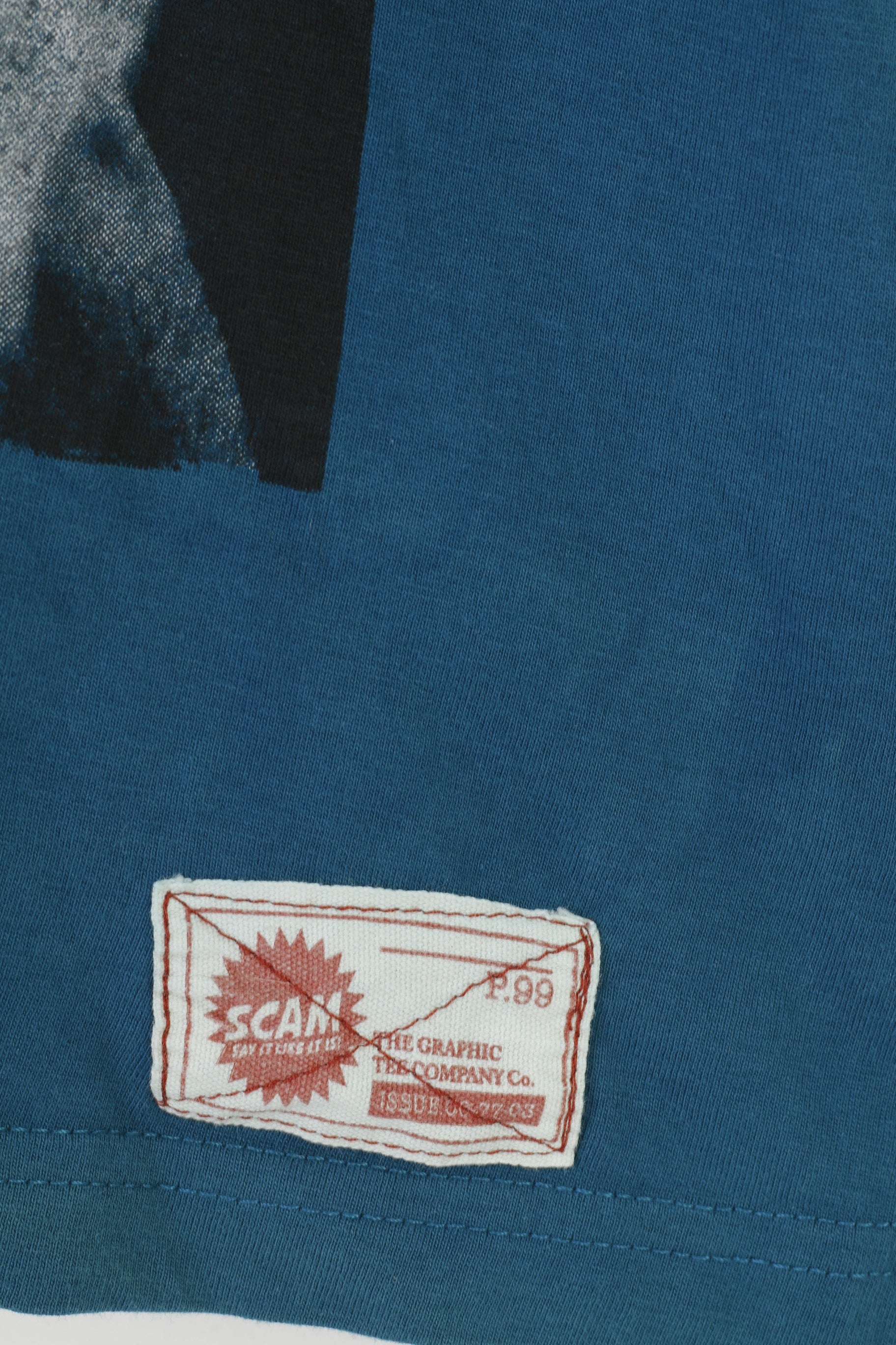 T-shirt da uomo Scam L. Top girocollo sportivo in cotone con grafica a maniche corte blu scuro