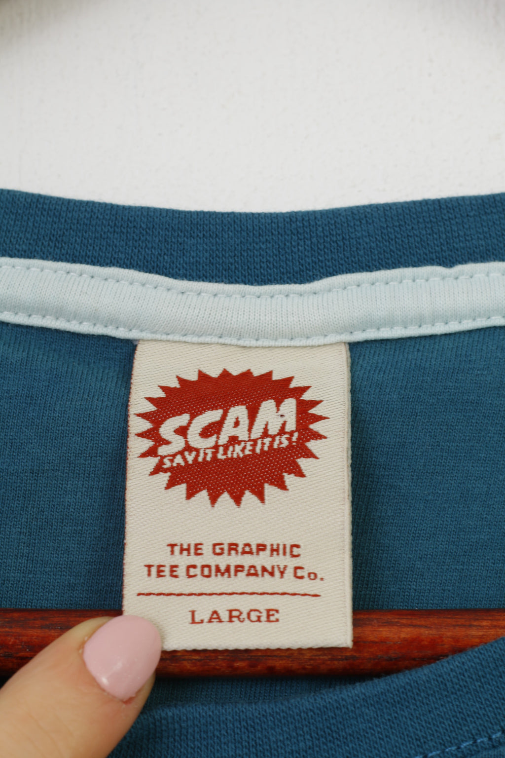 T-shirt da uomo Scam L. Top girocollo sportivo in cotone con grafica a maniche corte blu scuro