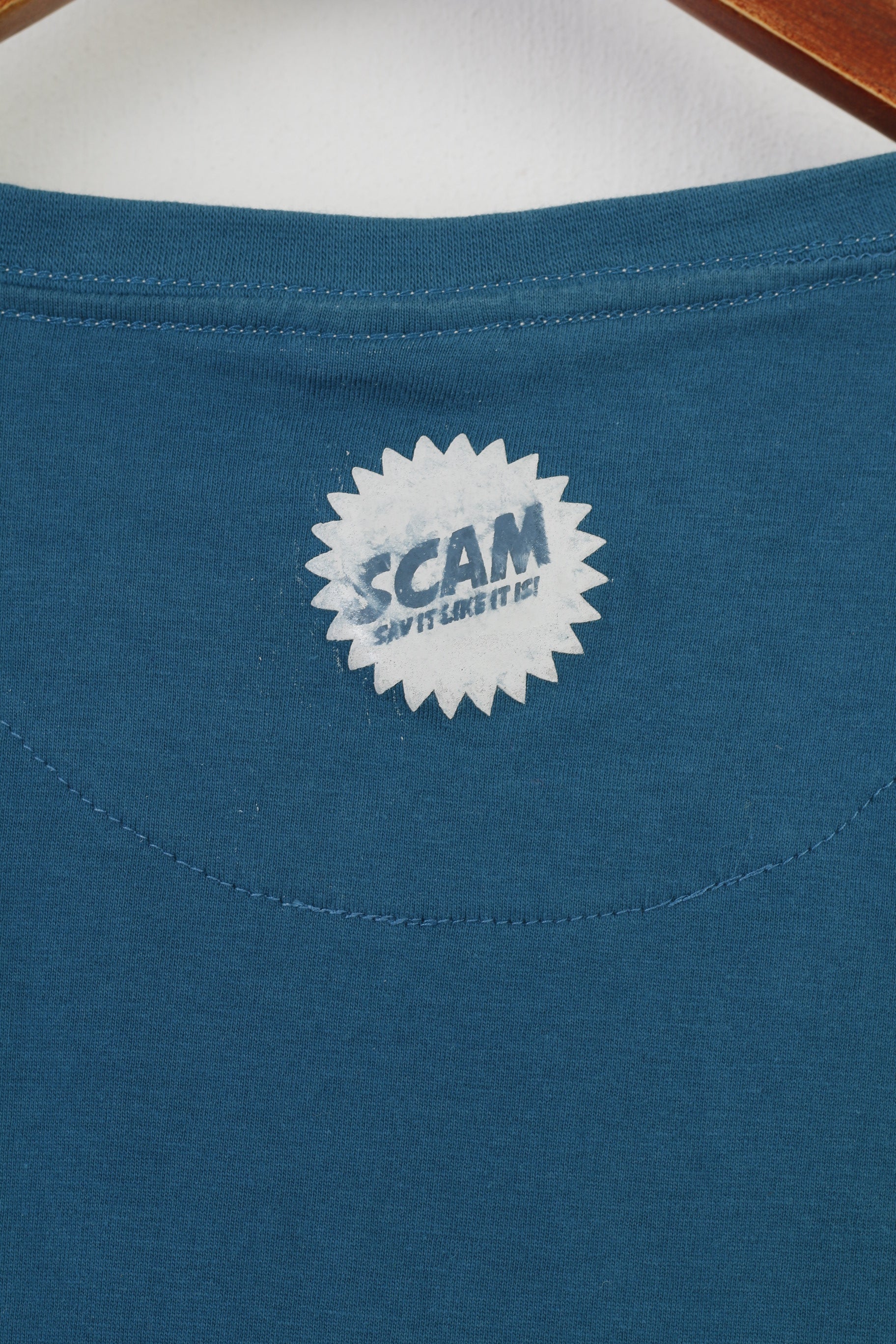 T-shirt da uomo Scam L. Top girocollo sportivo in cotone con grafica a maniche corte blu scuro