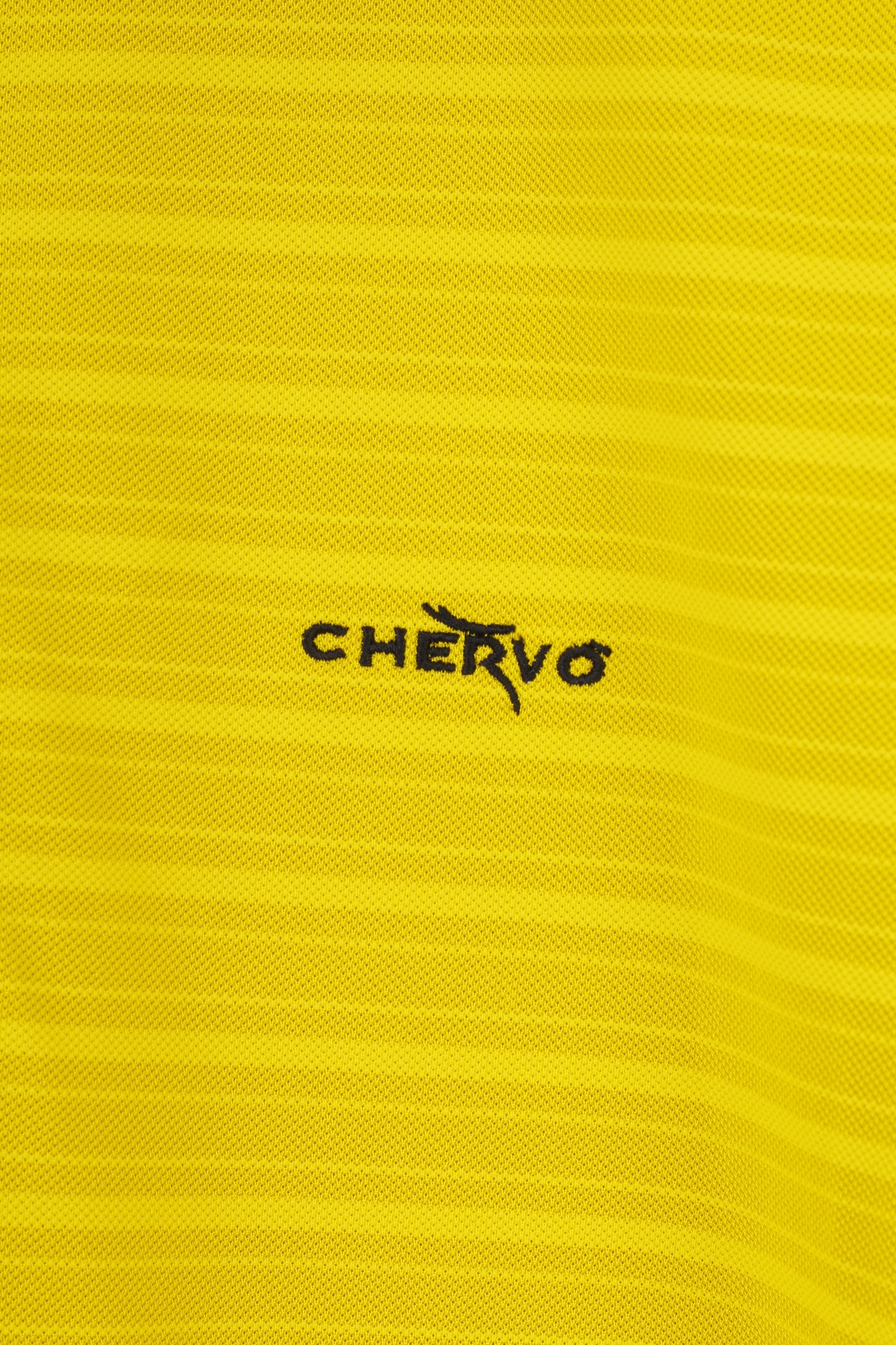 Chervo Homme 50 L Polo Jaune Polyamide Col Rayé Manches Courtes Haut De Sport