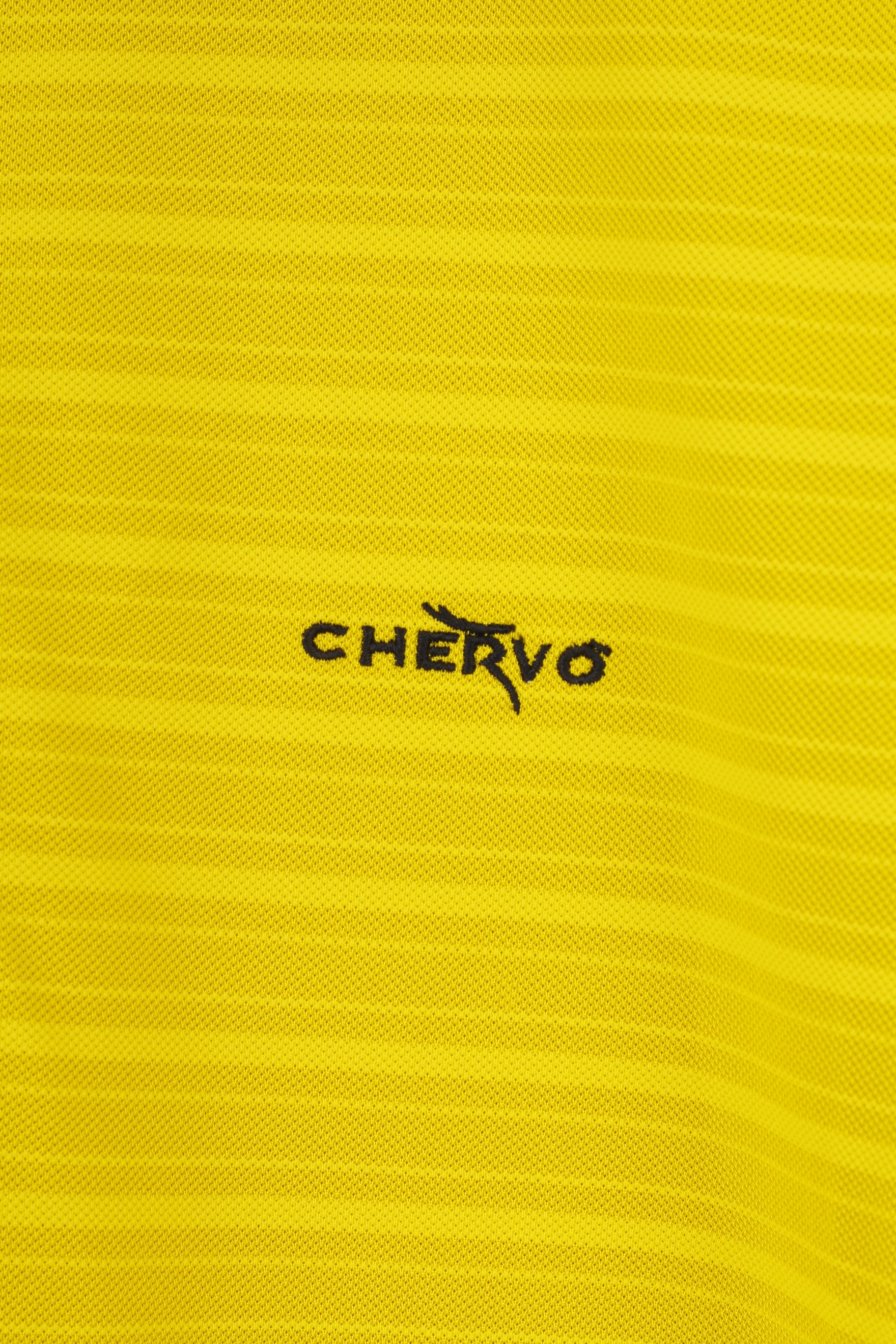 Polo Chervo da uomo 50 L, top sportivo a maniche corte con colletto a righe in poliammide giallo
