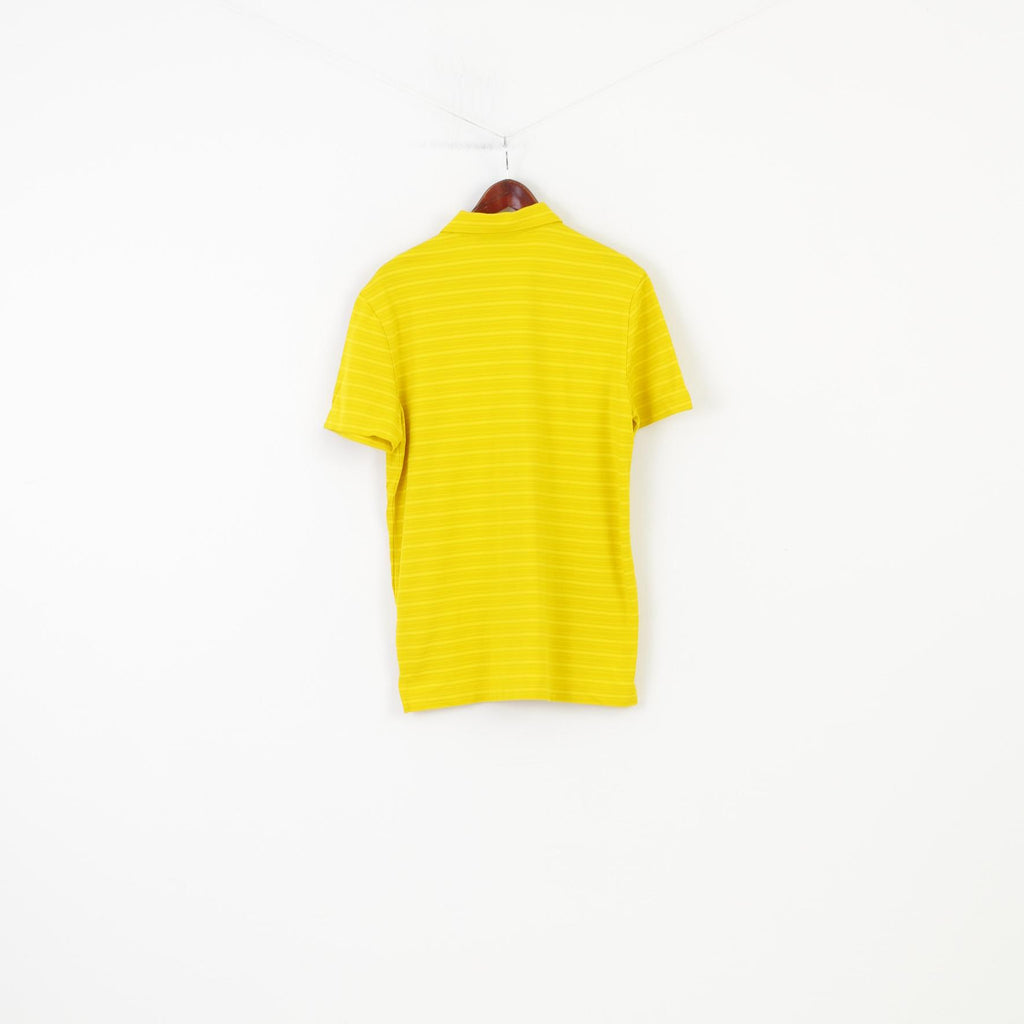 Polo Chervo da uomo 50 L, top sportivo a maniche corte con colletto a righe in poliammide giallo