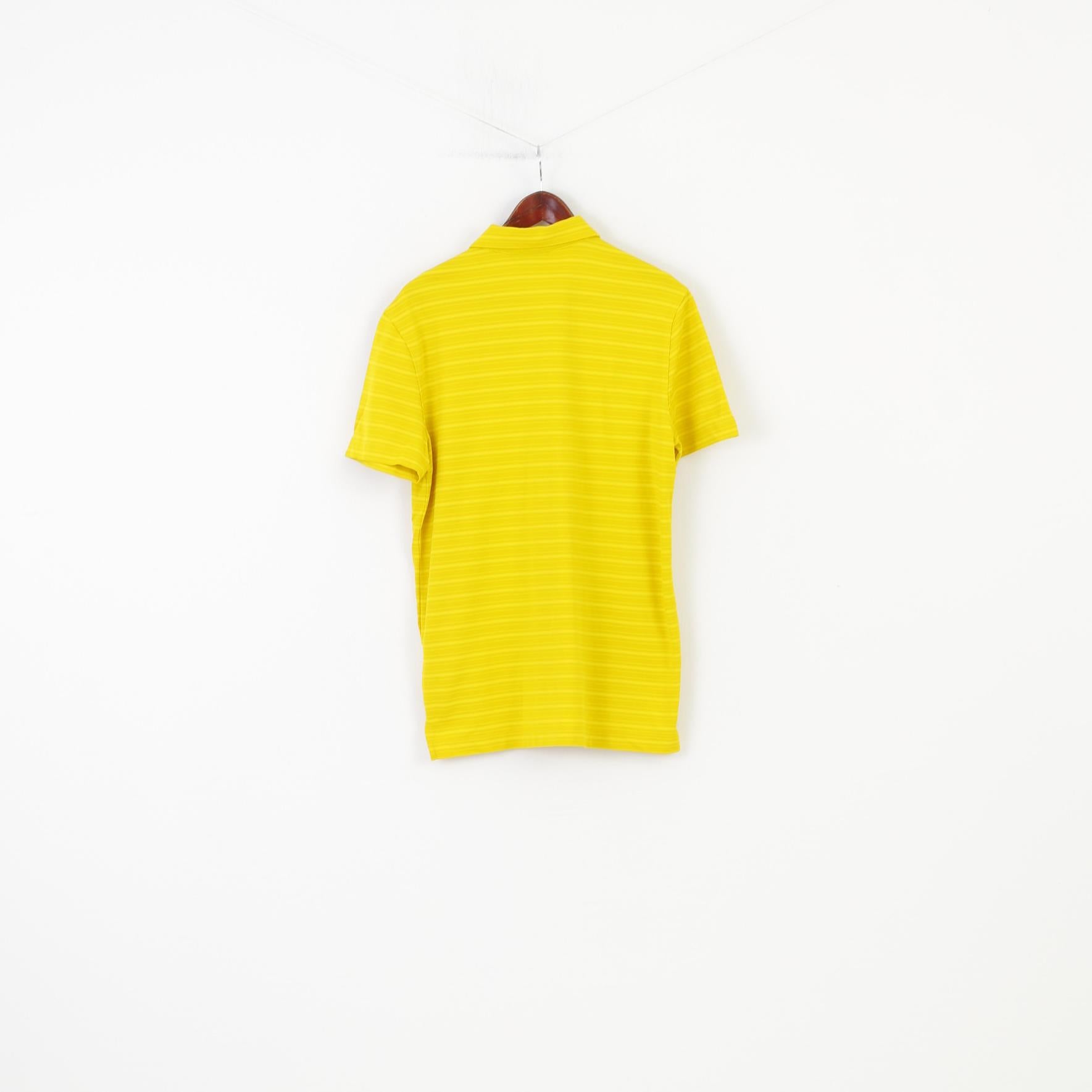 Polo Chervo da uomo 50 L, top sportivo a maniche corte con colletto a righe in poliammide giallo