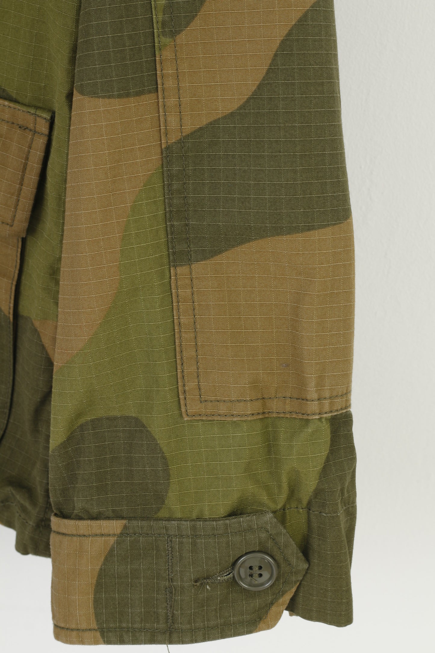 Cato Ringstad Hommes 42/44 Veste Moro Vert Bas Col Armée Norvège Militaire Poches Haut