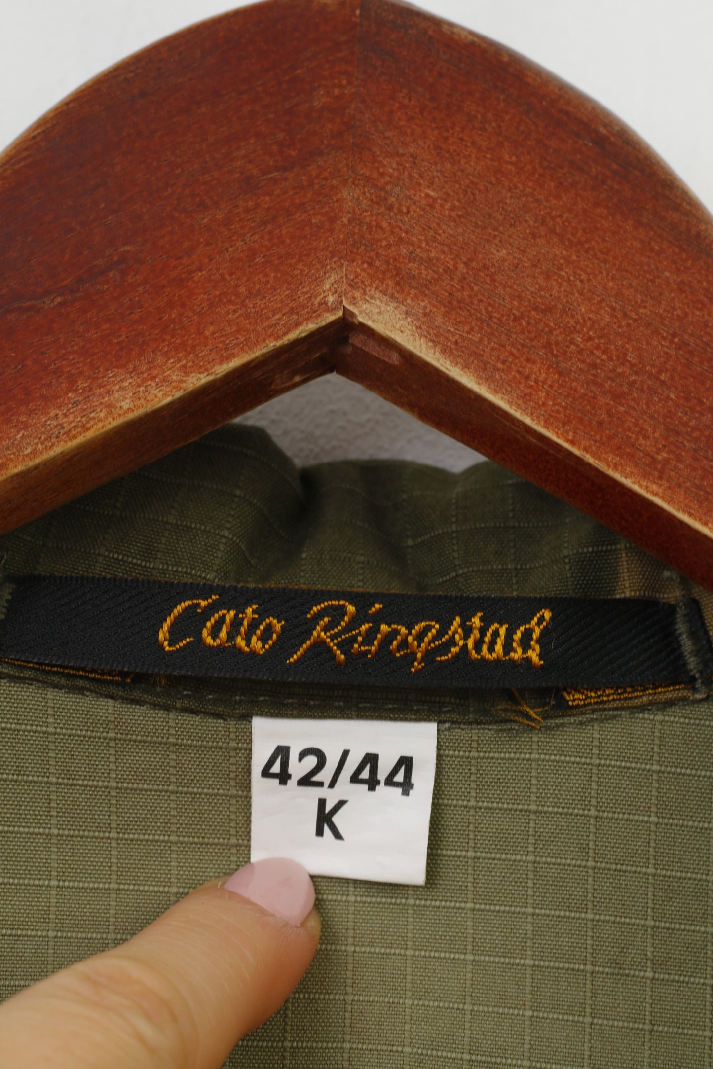 Cato Ringstad Hommes 42/44 Veste Moro Vert Bas Col Armée Norvège Militaire Poches Haut