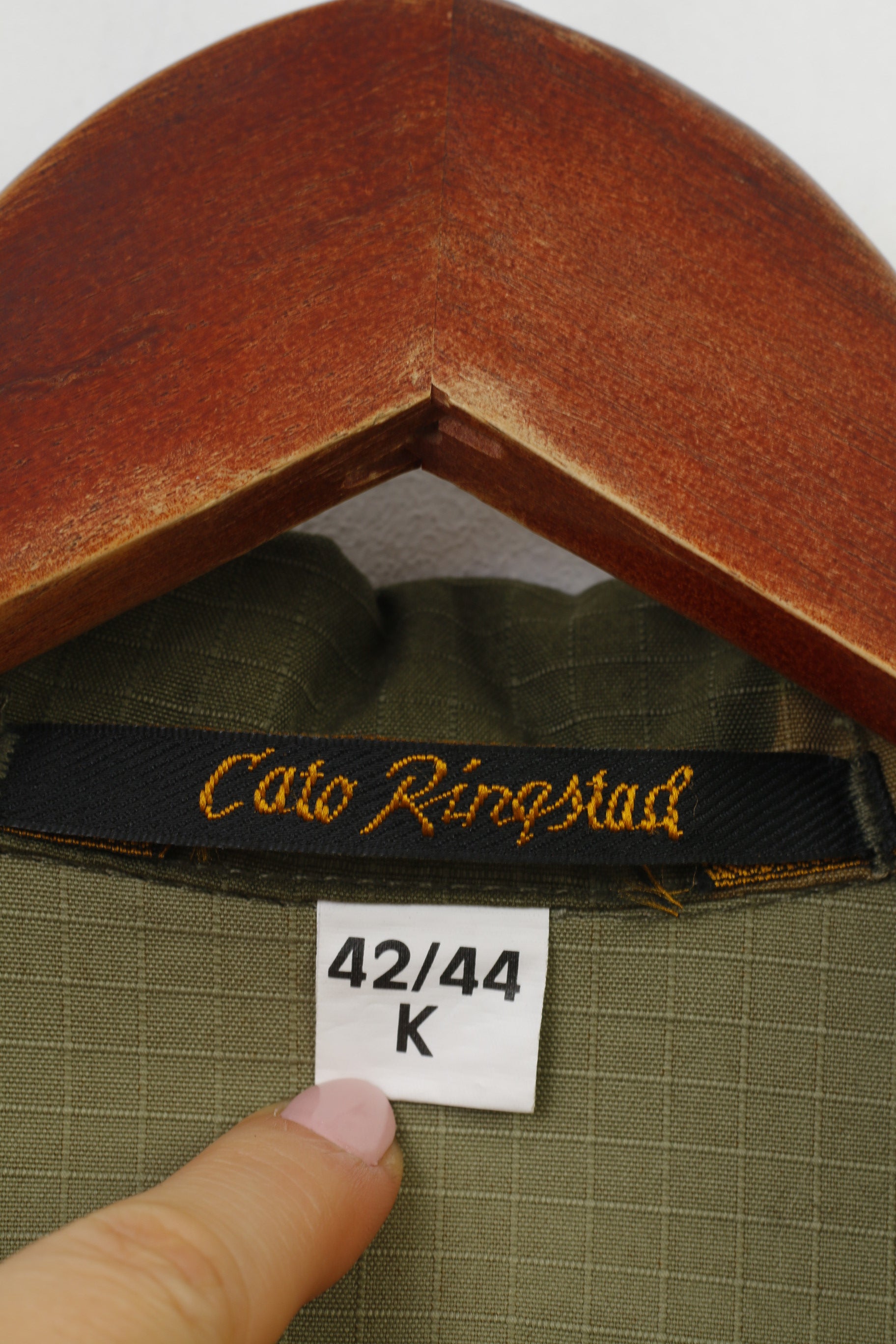 Cato Ringstad Men 42/44 Jacket Moro Green Bottoms Collar Army Norway Military Pockets Top