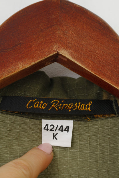 Cato Ringstad Hommes 42/44 Veste Moro Vert Bas Col Armée Norvège Militaire Poches Haut