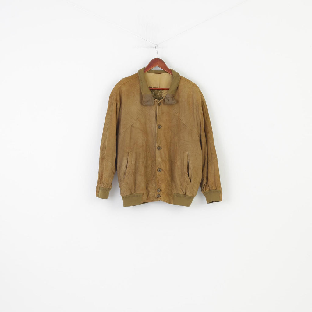 Kapraun Men L Jacket Modal Khaki Bottoms Vintage Collar Oversize Pockets  Top