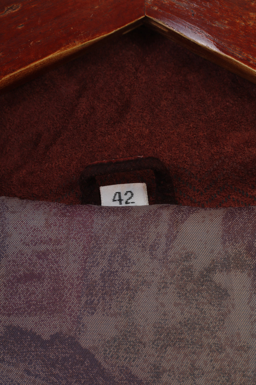 Giacca Wohrl Donna 42 XL Giacca imbottita vintage in pelle bordeaux con cerniera intera