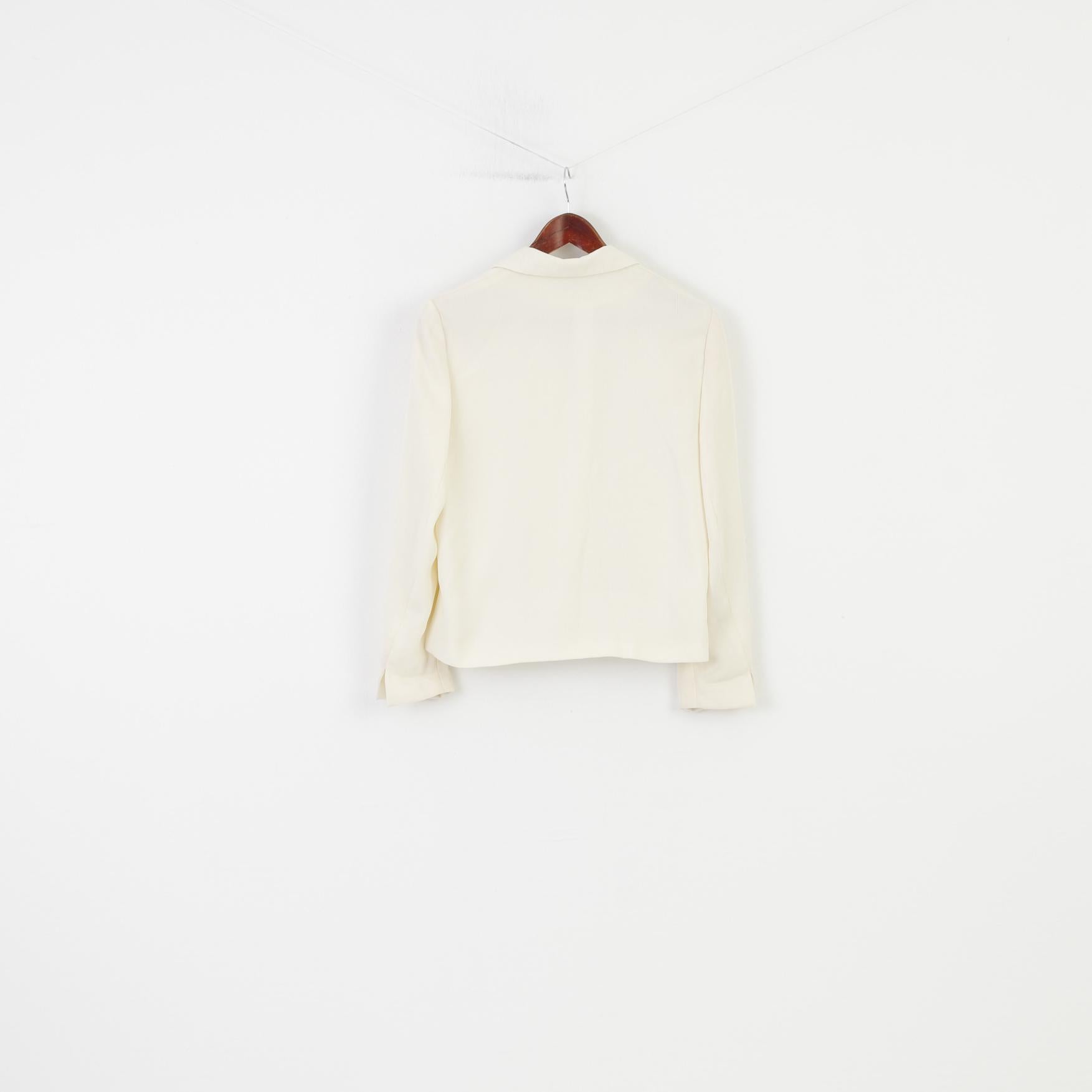 Katy Baker Woman 10 M Jacket White Bottoms Collar Striped Vintage Top