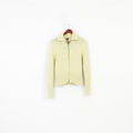 Gant Woman M Jumper Green Full Zipper Collar Cotton Sweater Stretch Top