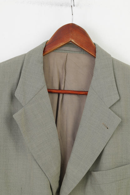 Giacca da uomo Hugo Boss 52 Blazer con colletto in lana verde, elegante giacca con spalline