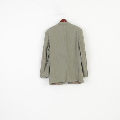 Giacca da uomo Hugo Boss 52 Blazer con colletto in lana verde, elegante giacca con spalline