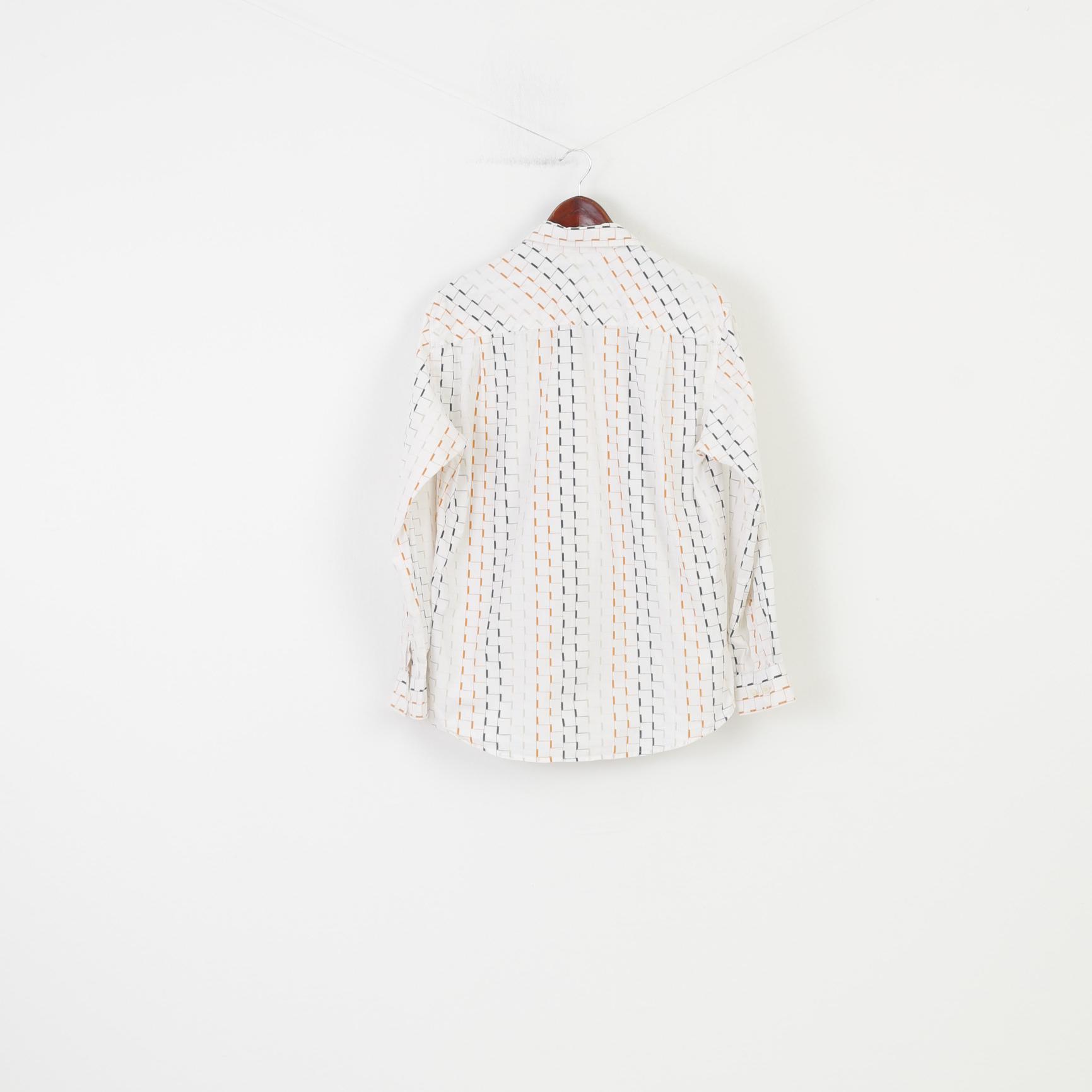 S.Oliver Uomo M Camicia casual a quadretti Colletto bianco Manica lunga Pantaloni Top in cotone