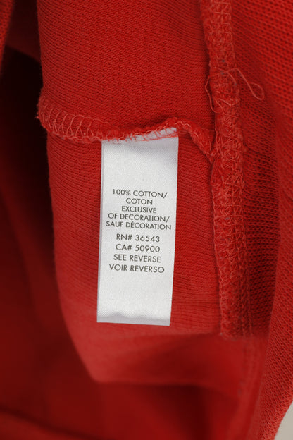 Calvin Klein Men L Jumper Rouge Col Zip Neck Logo Coton Pull Top