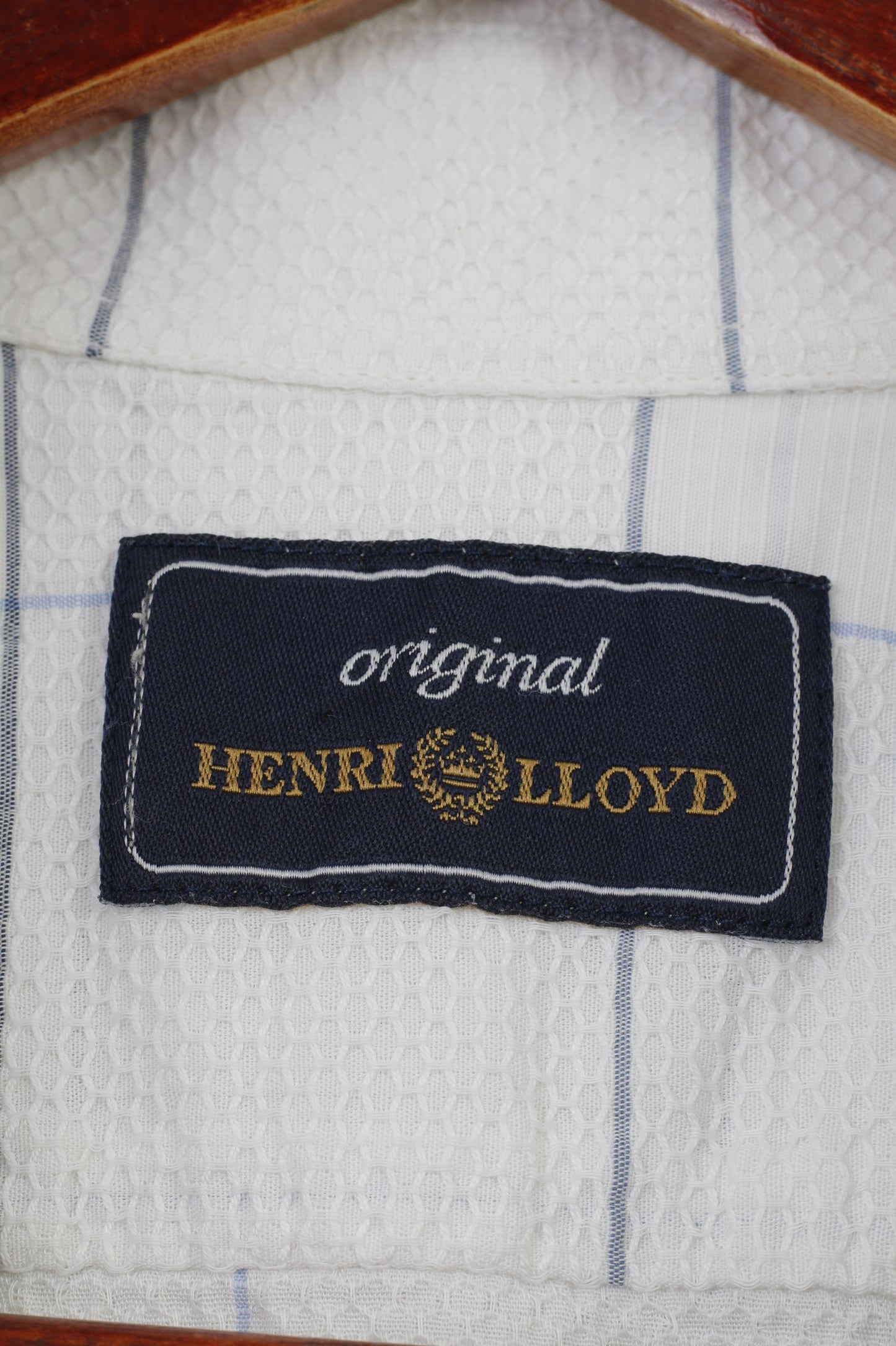 Henri Lloyd Men M Casual Shirt Short Sleeve Checkered White Original Cotton Top