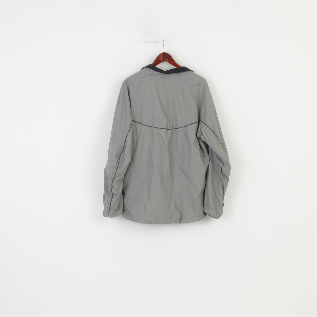 Berghaus Homme L Veste Zip Neck Gris Nylon Polaire Col Intérieur Sport Vintage Top