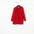 Cappuccini Woman 36 M Jacket Red Full Zipper Hood Padded Pockets  Vintage Top