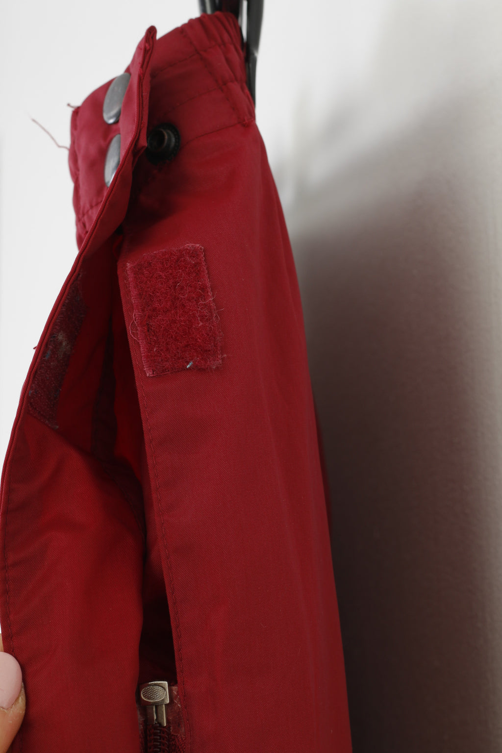 Shamp Men L Trousers Burgundy Polyamid Zippered Legs Sport Elastic Waistband Vintage