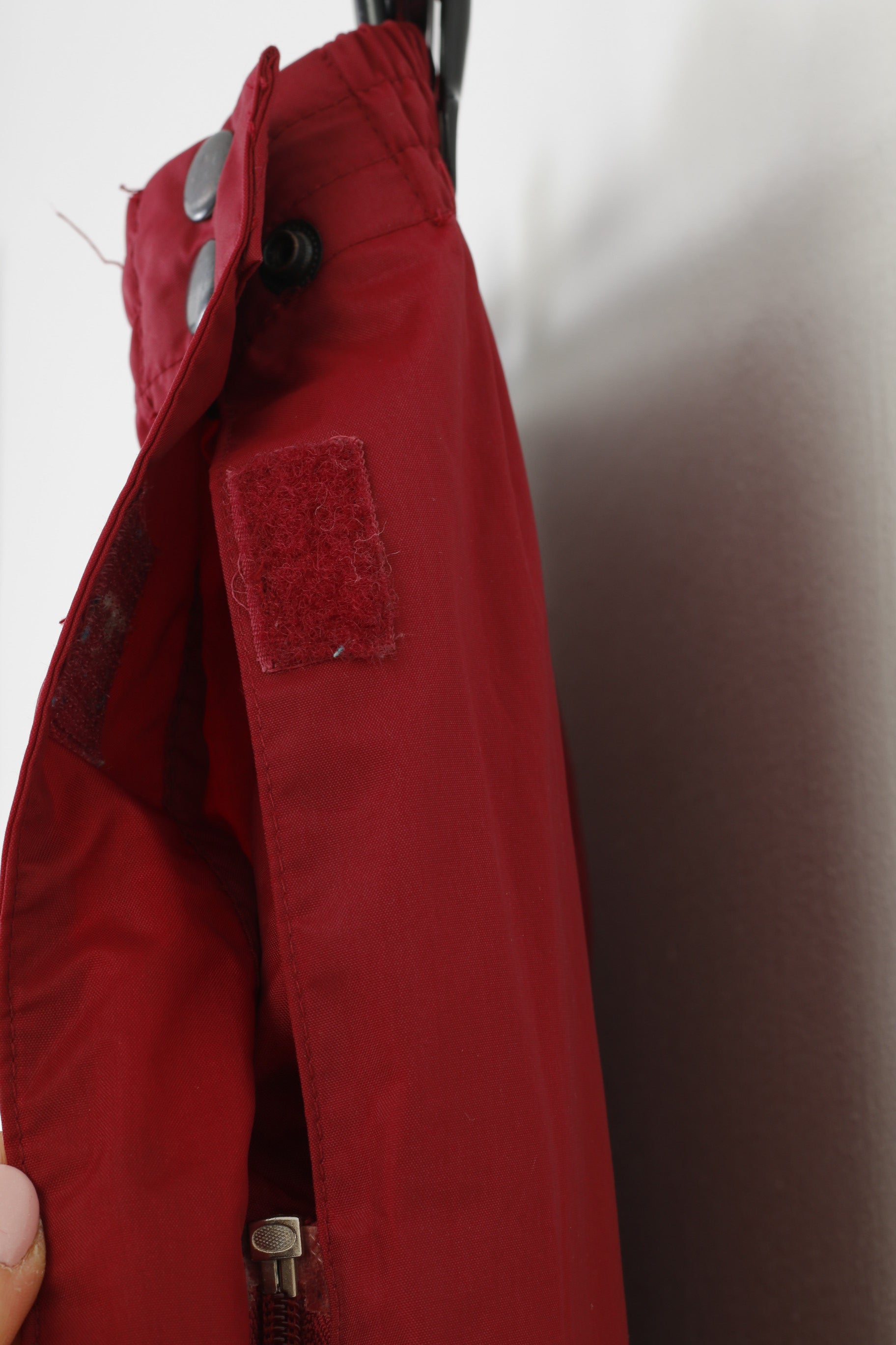 Shamp Men L Trousers Burgundy Polyamid Zippered Legs Sport Elastic Waistband Vintage