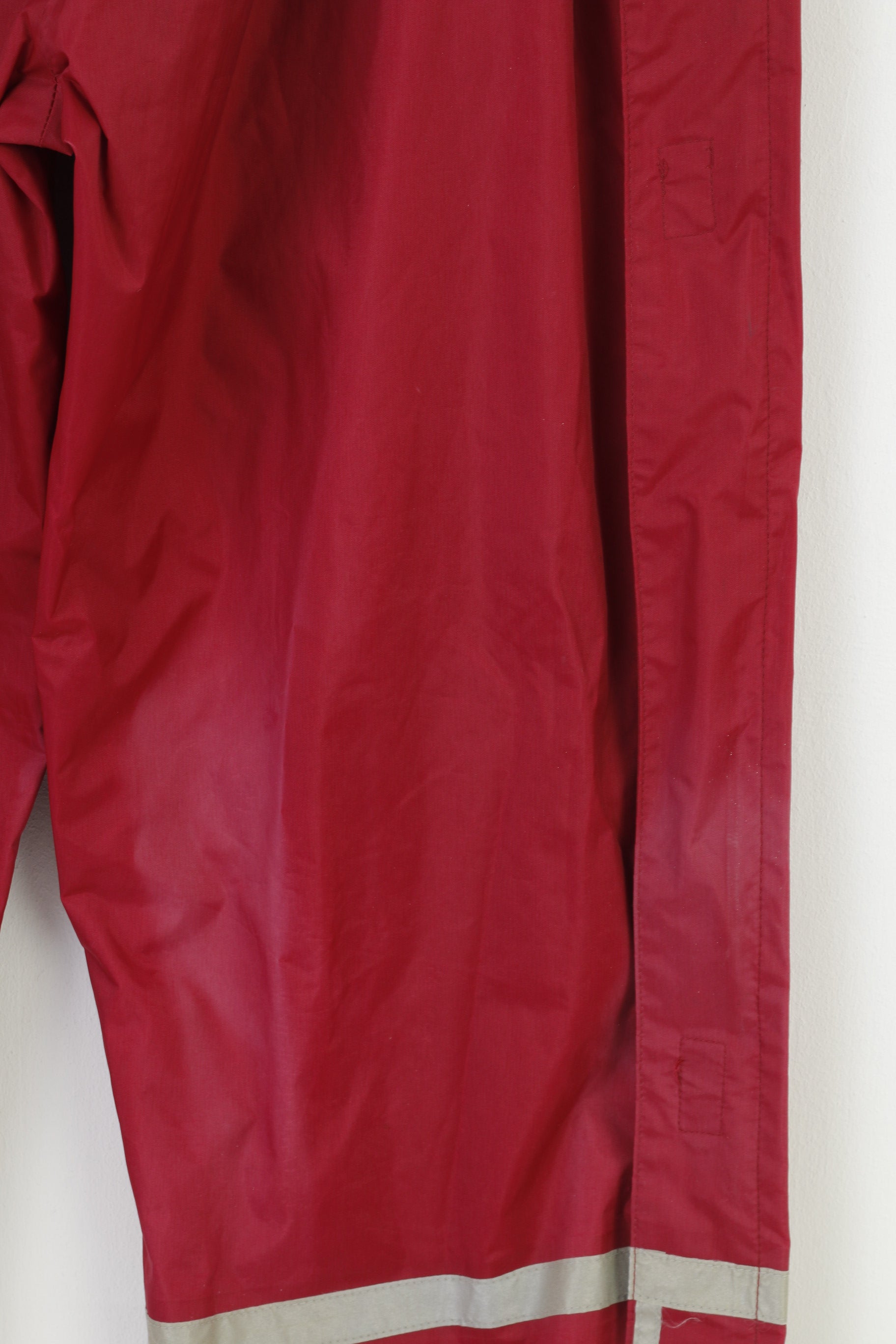 Shamp Men L Trousers Burgundy Polyamid Zippered Legs Sport Elastic Waistband Vintage