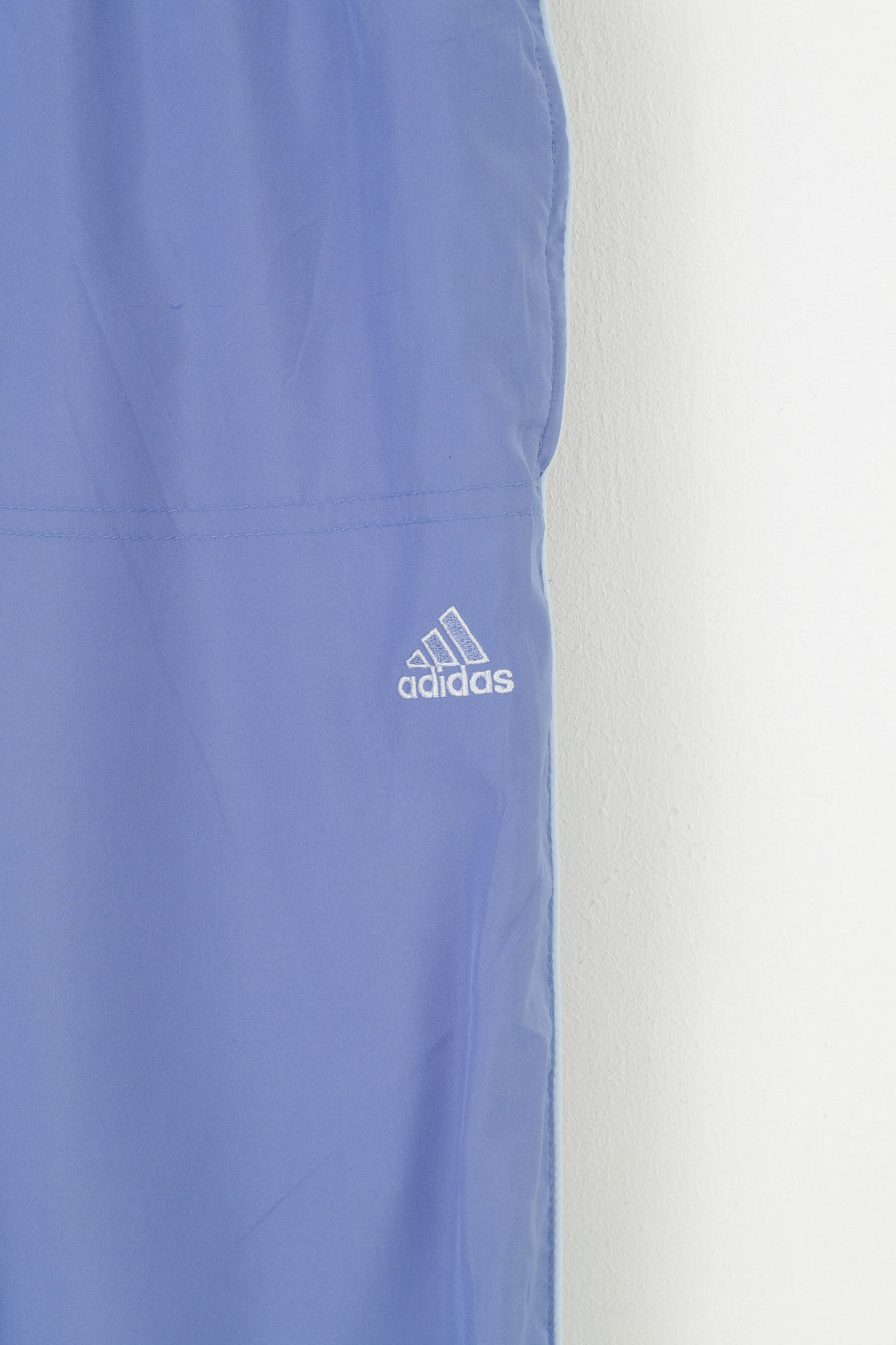 Adidas Women 12 M Trousers Blue Elastic Waistband Vintage Pockets 3 Stripes Polyester  Sport