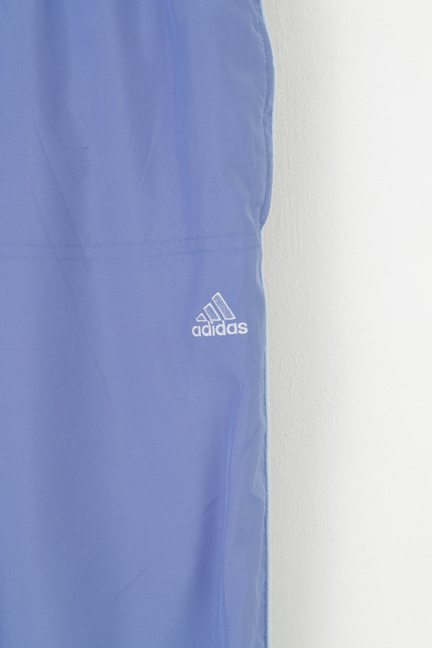 Pantaloni Adidas Donna 12 M Pantaloni Blu Elastico in Vita Tasche Vintage 3 Strisce Poliestere Sport