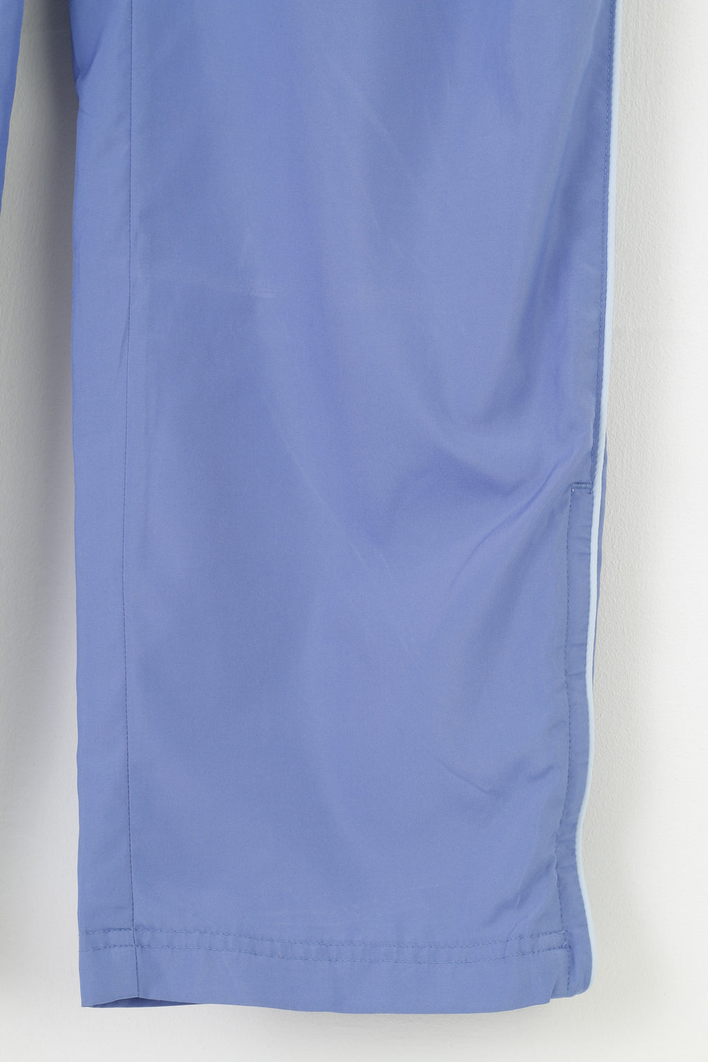 Adidas Women 12 M Trousers Blue Elastic Waistband Vintage Pockets 3 Stripes Polyester  Sport