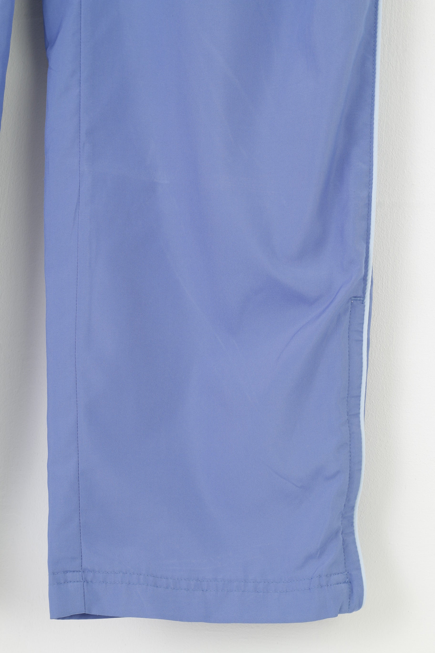 Adidas Women 12 M Trousers Blue Elastic Waistband Vintage Pockets 3 Stripes Polyester  Sport