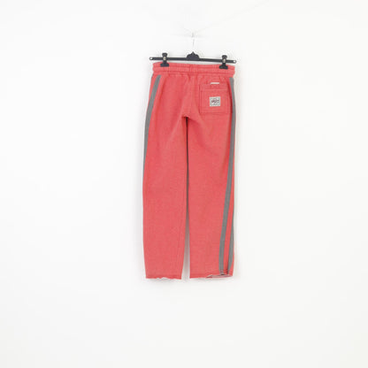 SuperDry Men XS Sweatpants Vintage Hockey Jogger Red Cotton Wide Legs Elastic Waistband Trousers