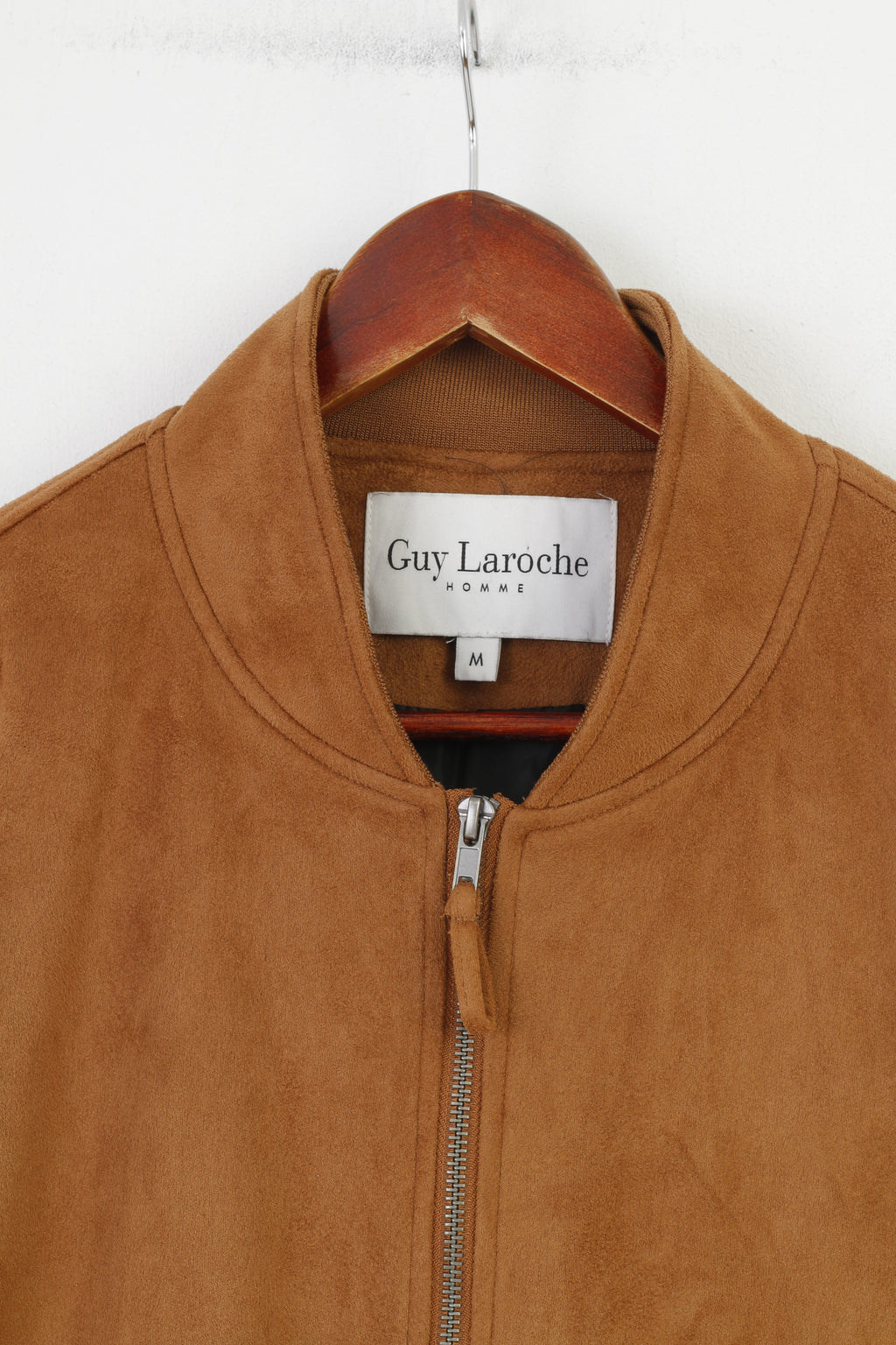 Guy Laroche Woman M Jacket Brown Full Zipper Collar Polyester Soft Pockets Top