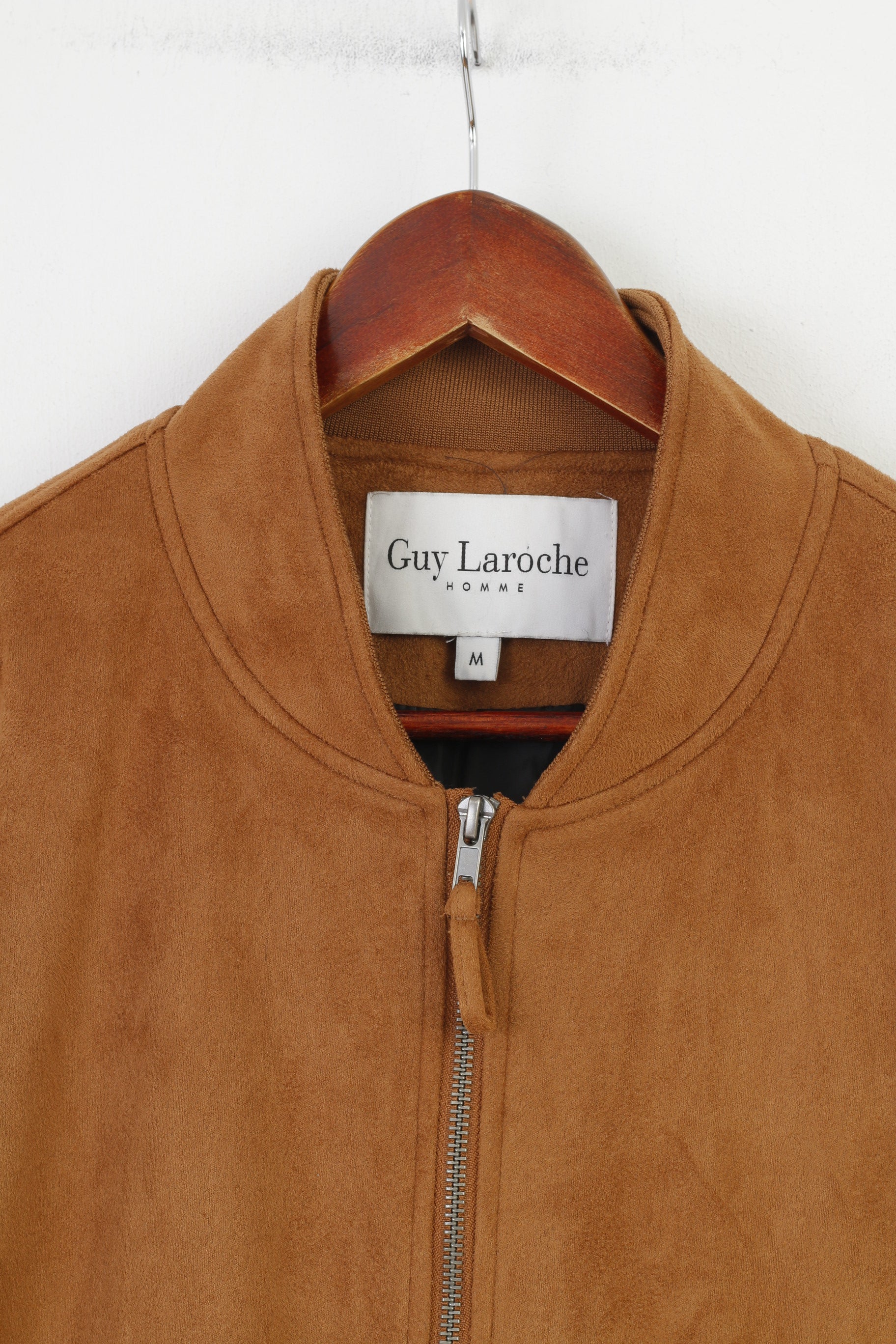 Guy Laroche Woman M Jacket Brown Full Zipper Collar Polyester Soft Pockets Top