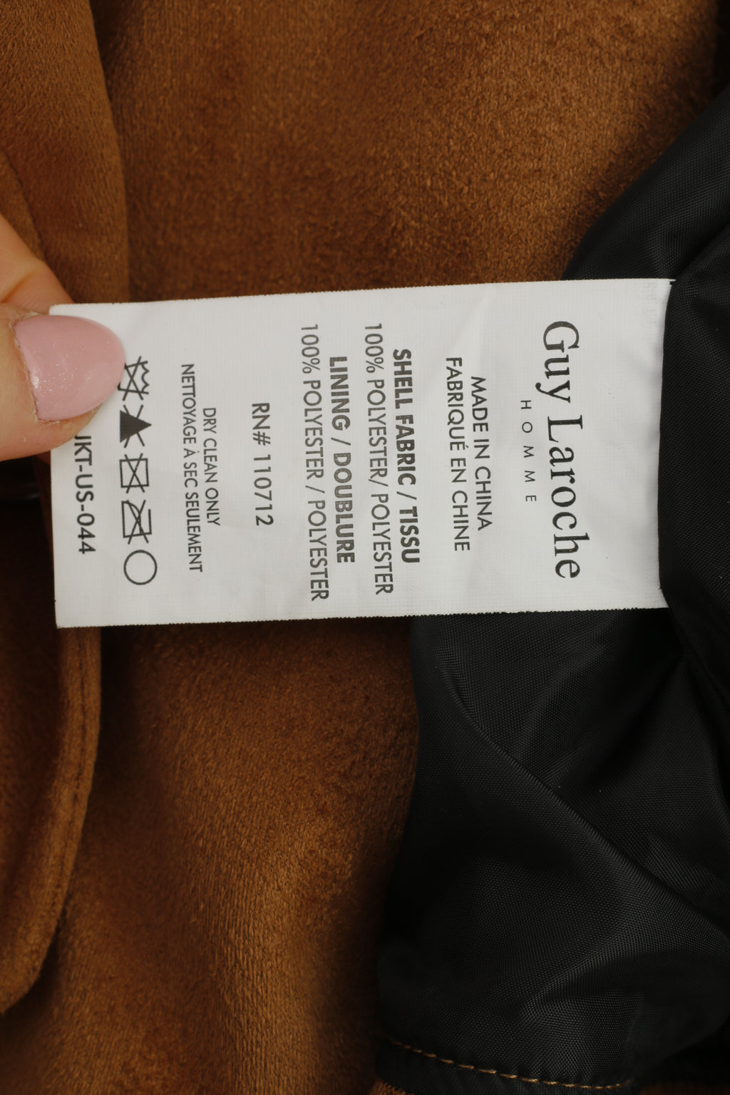 Guy Laroche Woman M Jacket Brown Full Zipper Collar Polyester Soft Pockets Top