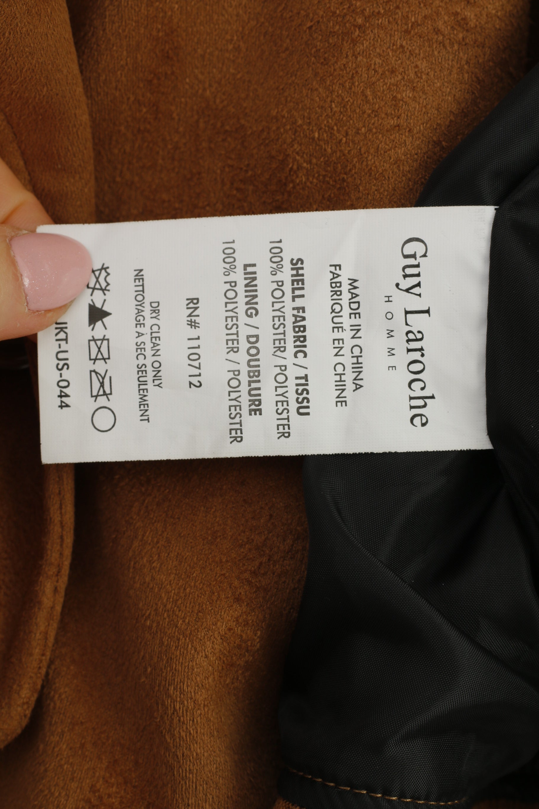 Guy Laroche Woman M Jacket Brown Full Zipper Collar Polyester Soft Pockets Top