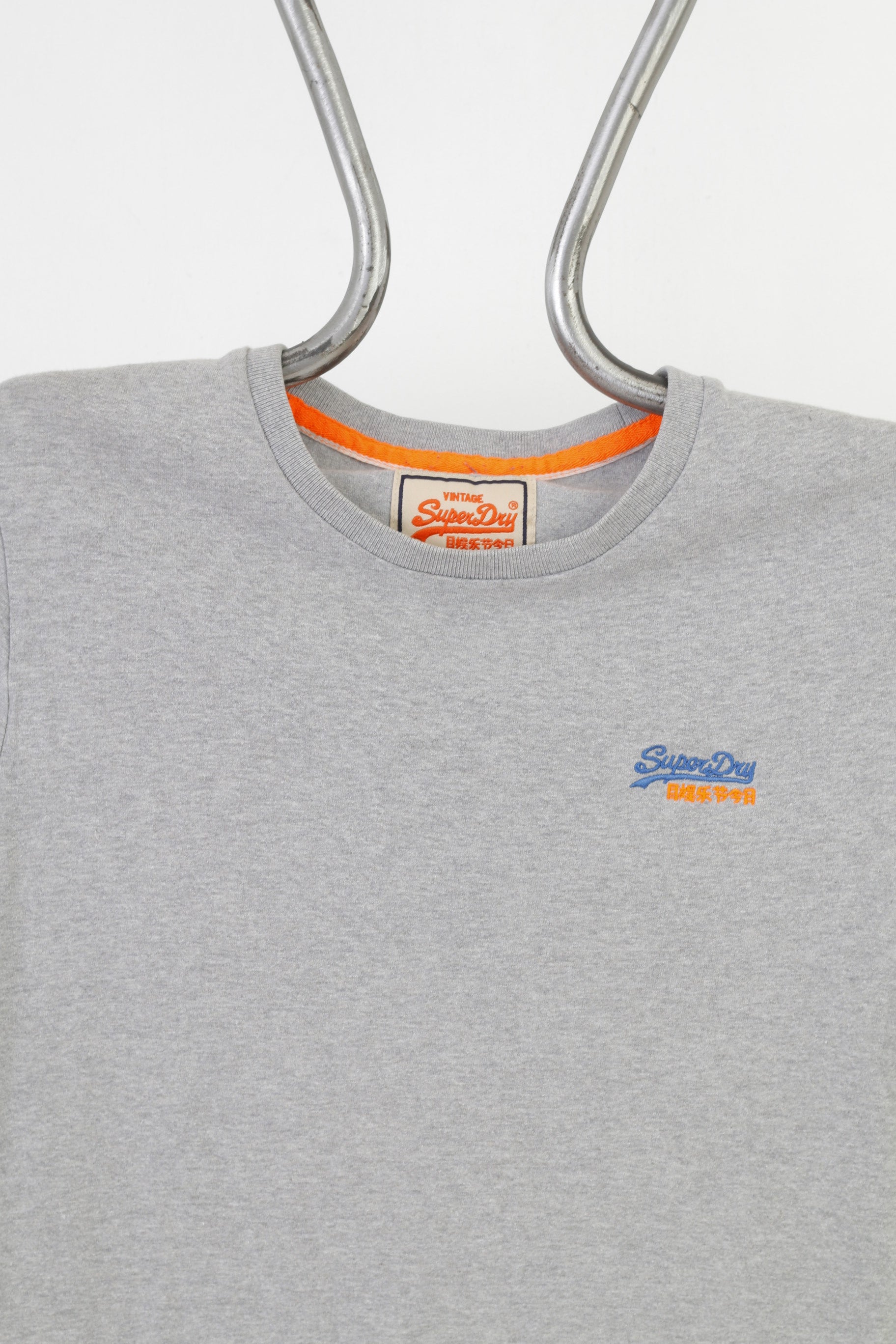 Superdry Men M T-shirt Grey Short Sleeve Vintage Sport Cotton Top