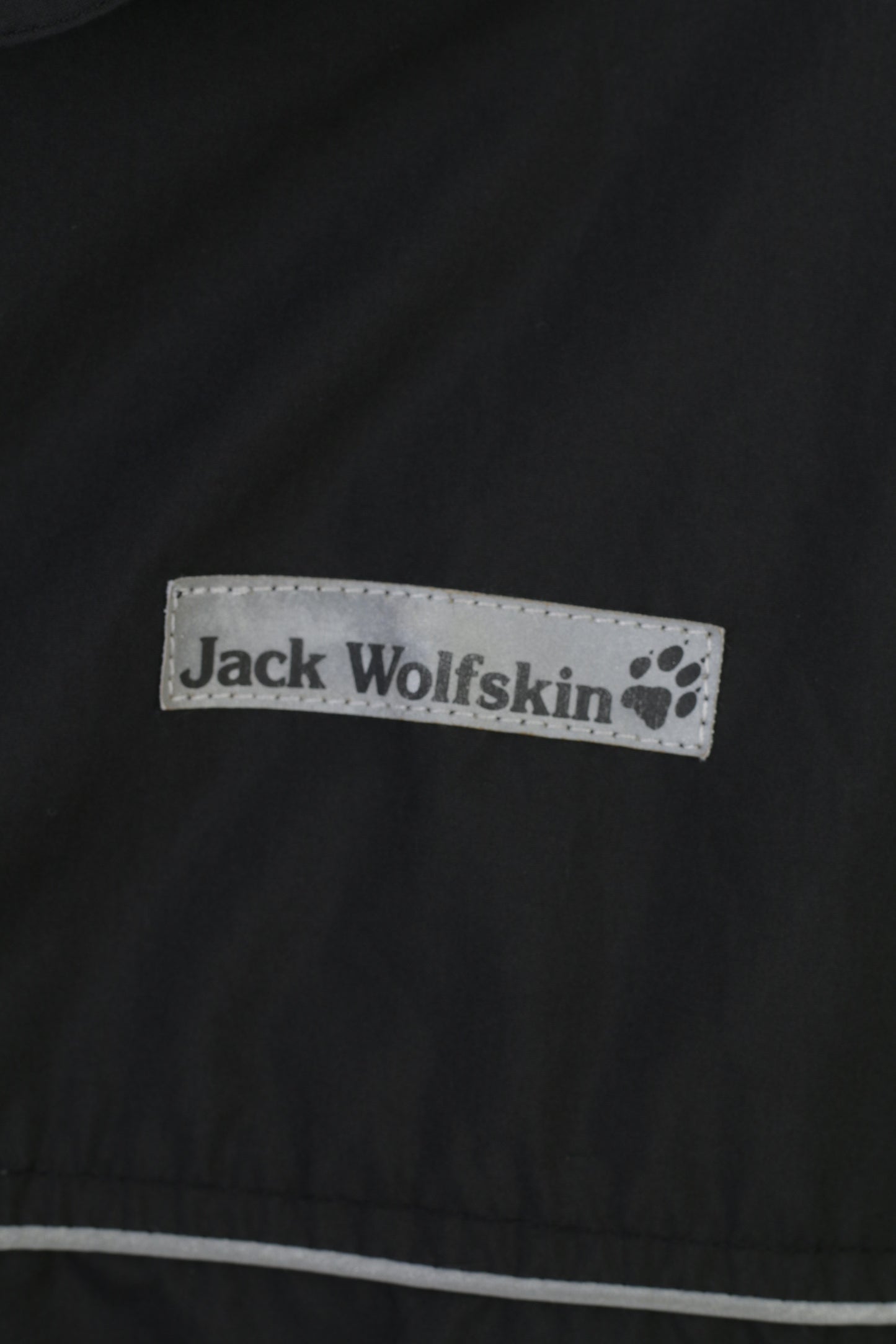 Jack Wolfskin Hommes XL Veste Noir Col Fermeture Éclair Complète Dos Polaire Vintage Sport Top