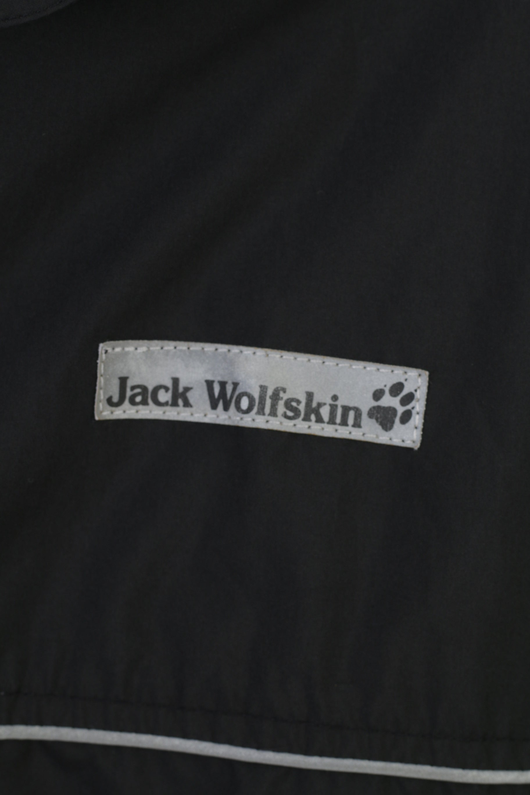 Jack Wolfskin Men XL Jacket Black Full Zipper Collar Back Fleece Vintage Sport Top
