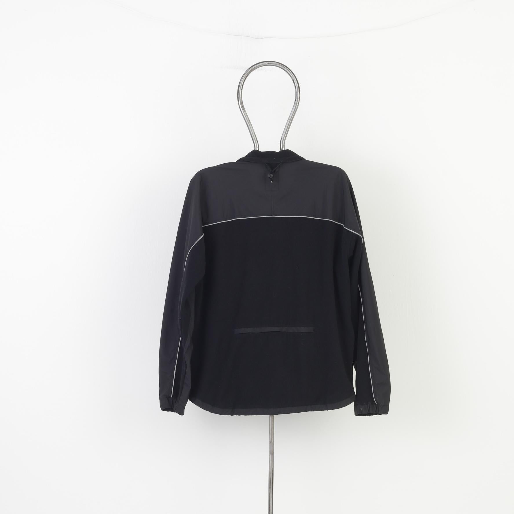 Jack Wolfskin Men XL Jacket Black Full Zipper Collar Back Fleece Vintage Sport Top