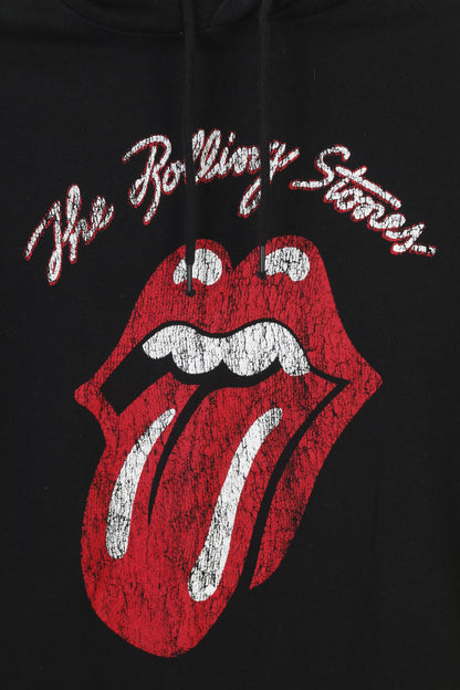 The Rolling Stones Woman XS Sweat à capuche Black Mouth Graphic Cotton Sport Sweatshirt VintageTop