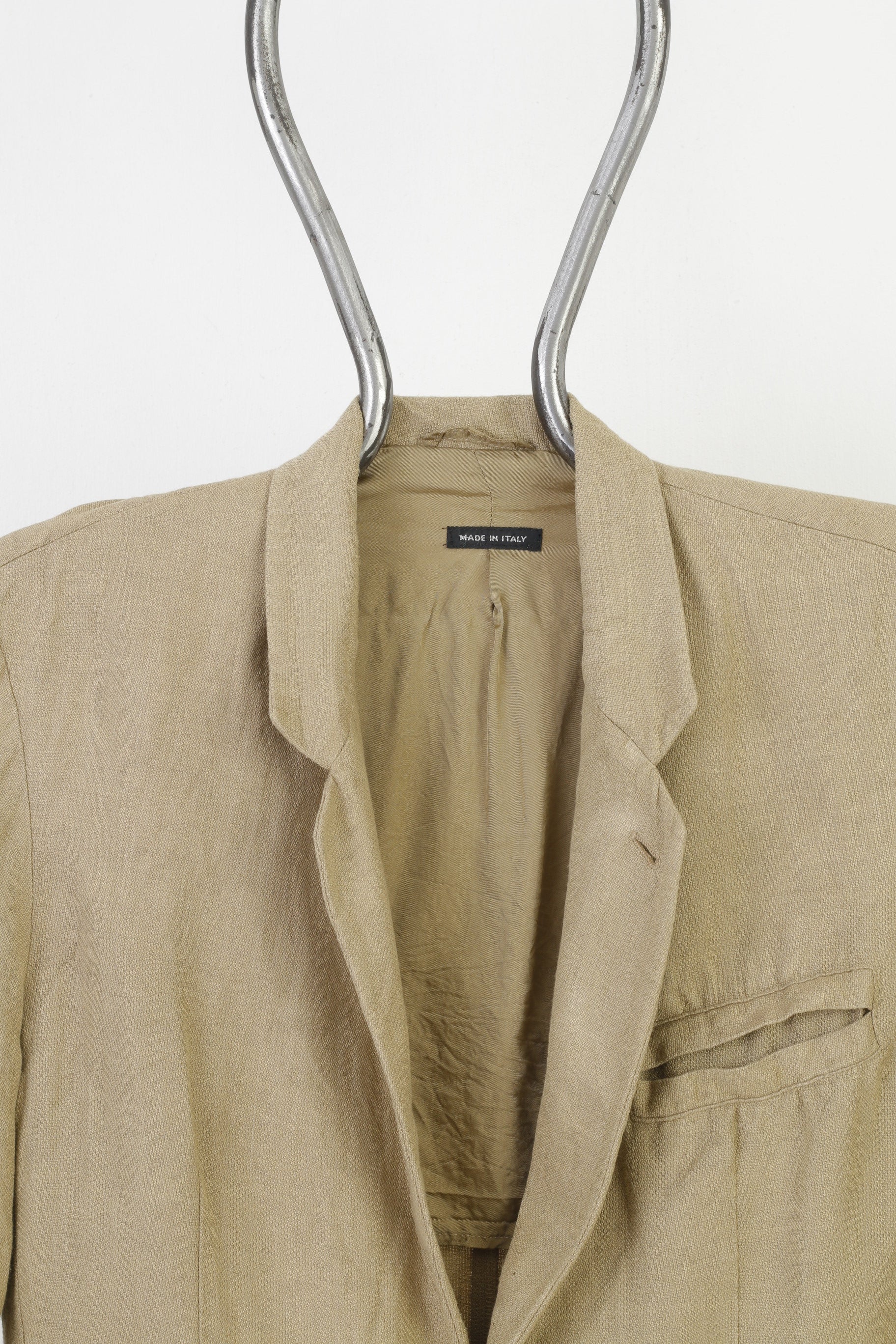 Emporio Armani Men 50 40 Blazer Beige Elegant Bottoms Made in Italy Jacket