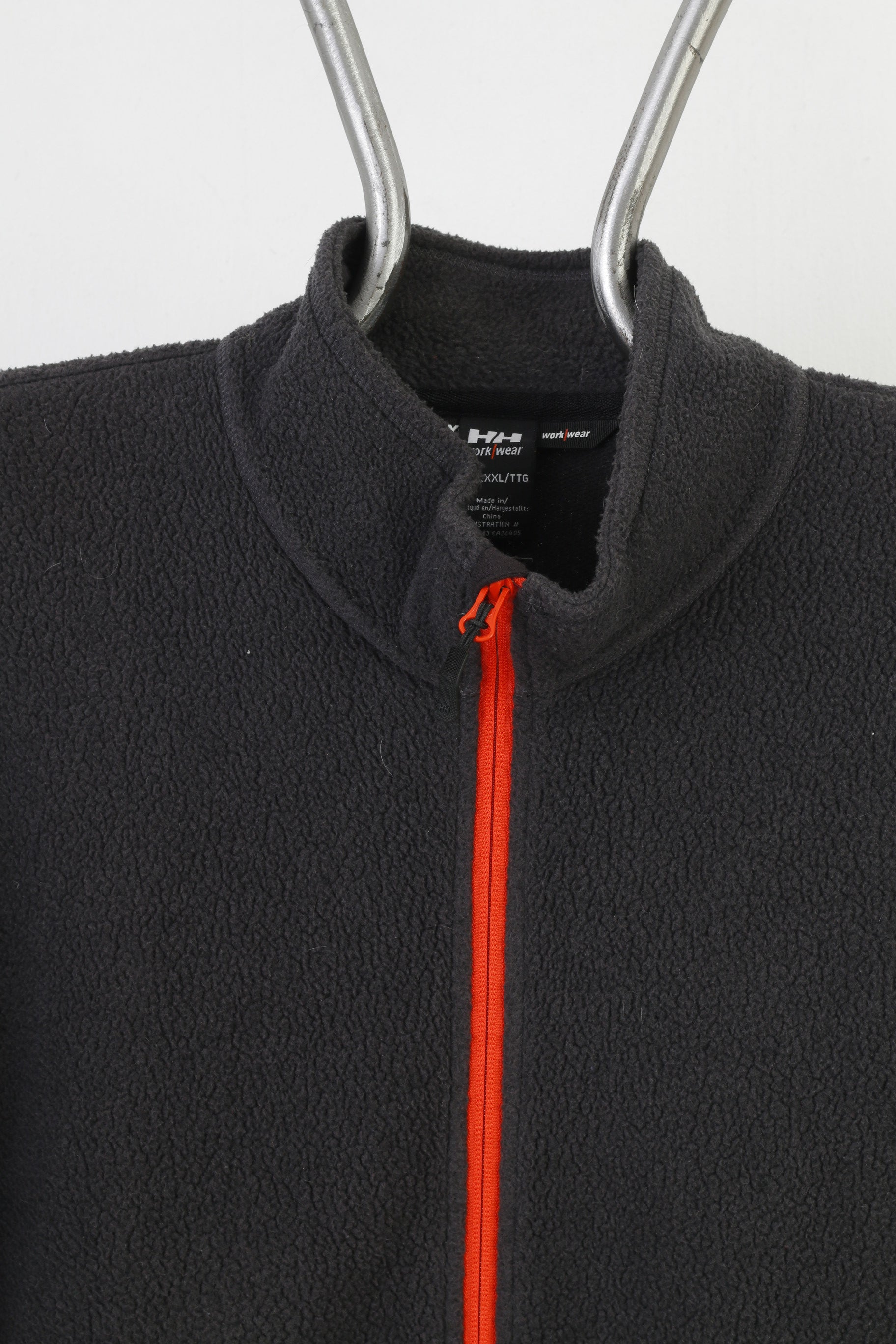 Helly Hansen Men XXL Fleece Grey Full Zipper Work Wear Pockets Soft Jacket Top