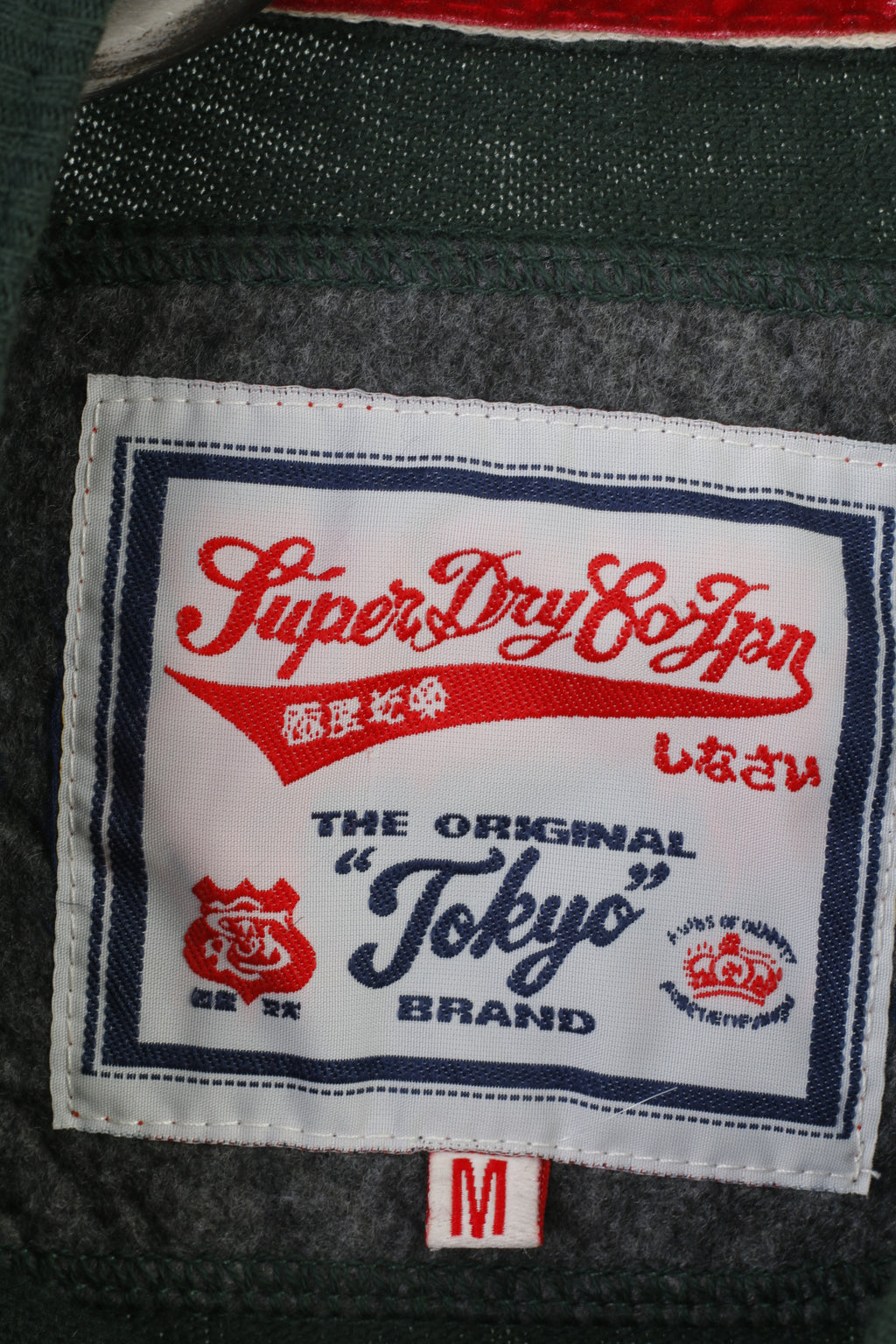 Superdry Homme M Jumper Vert Classique Crew Neck Original Logo Pull Top