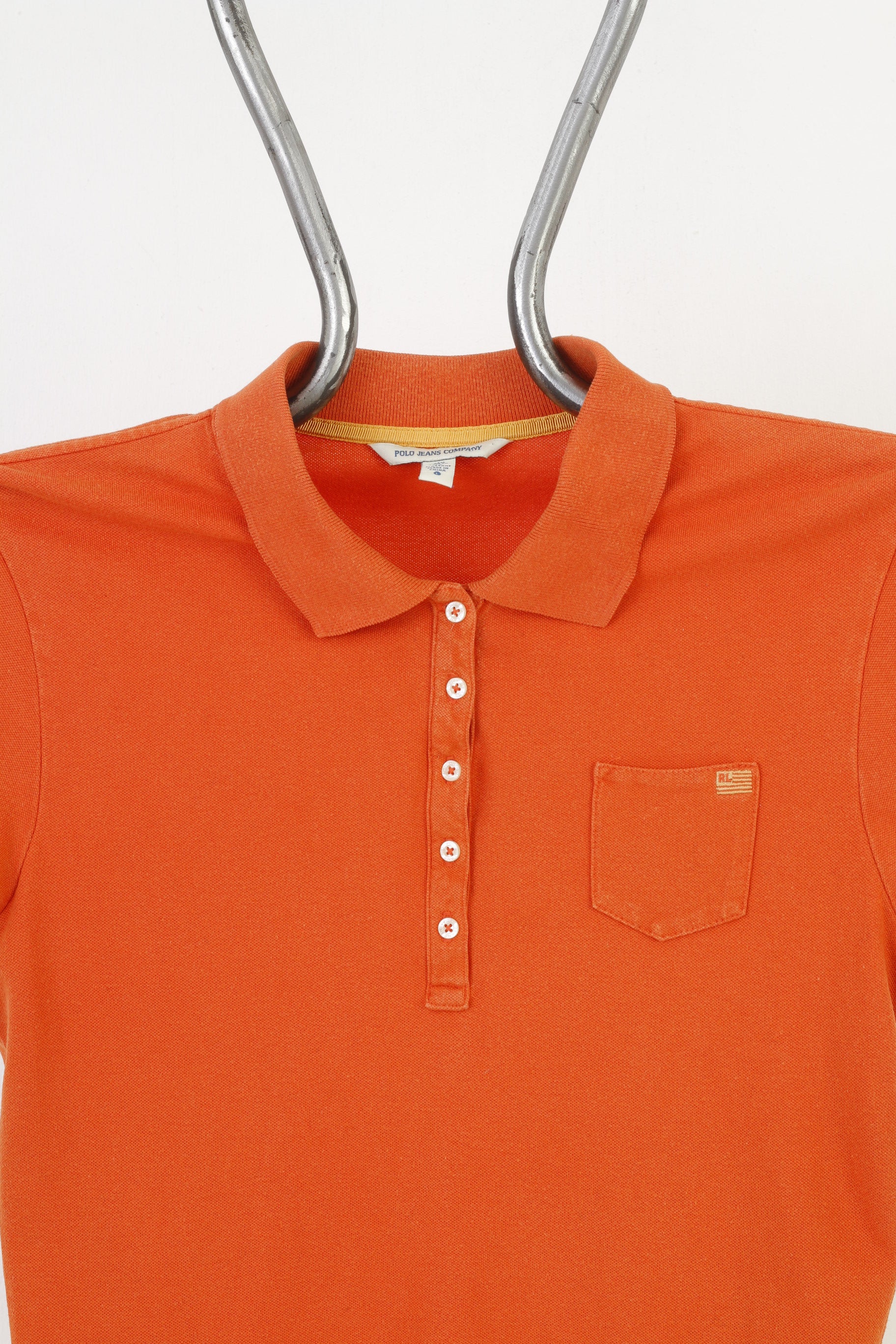 Polo Jeans Company Polo da donna L Polo in cotone arancione a maniche corte con colletto