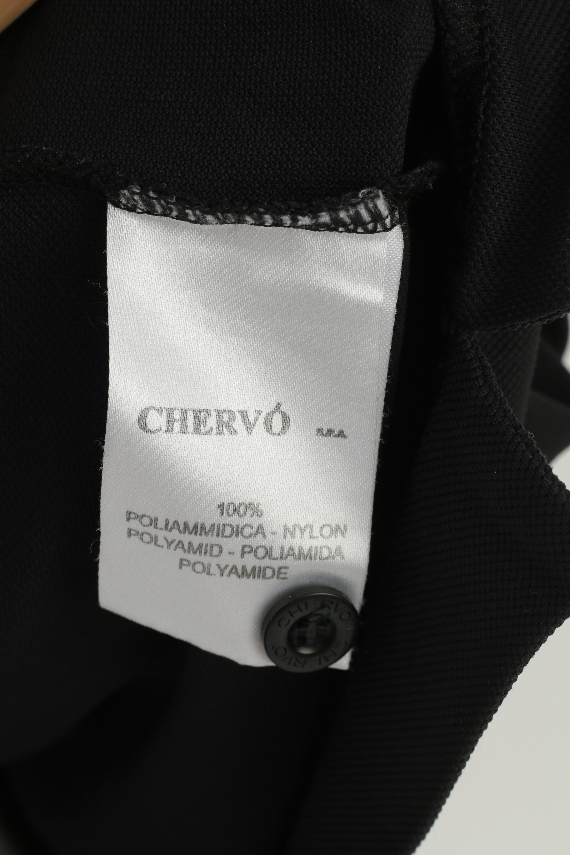 Polo Chervo da uomo 56 XL nera manica corta colletto in nylon Fischer Georg 10 top sportivo