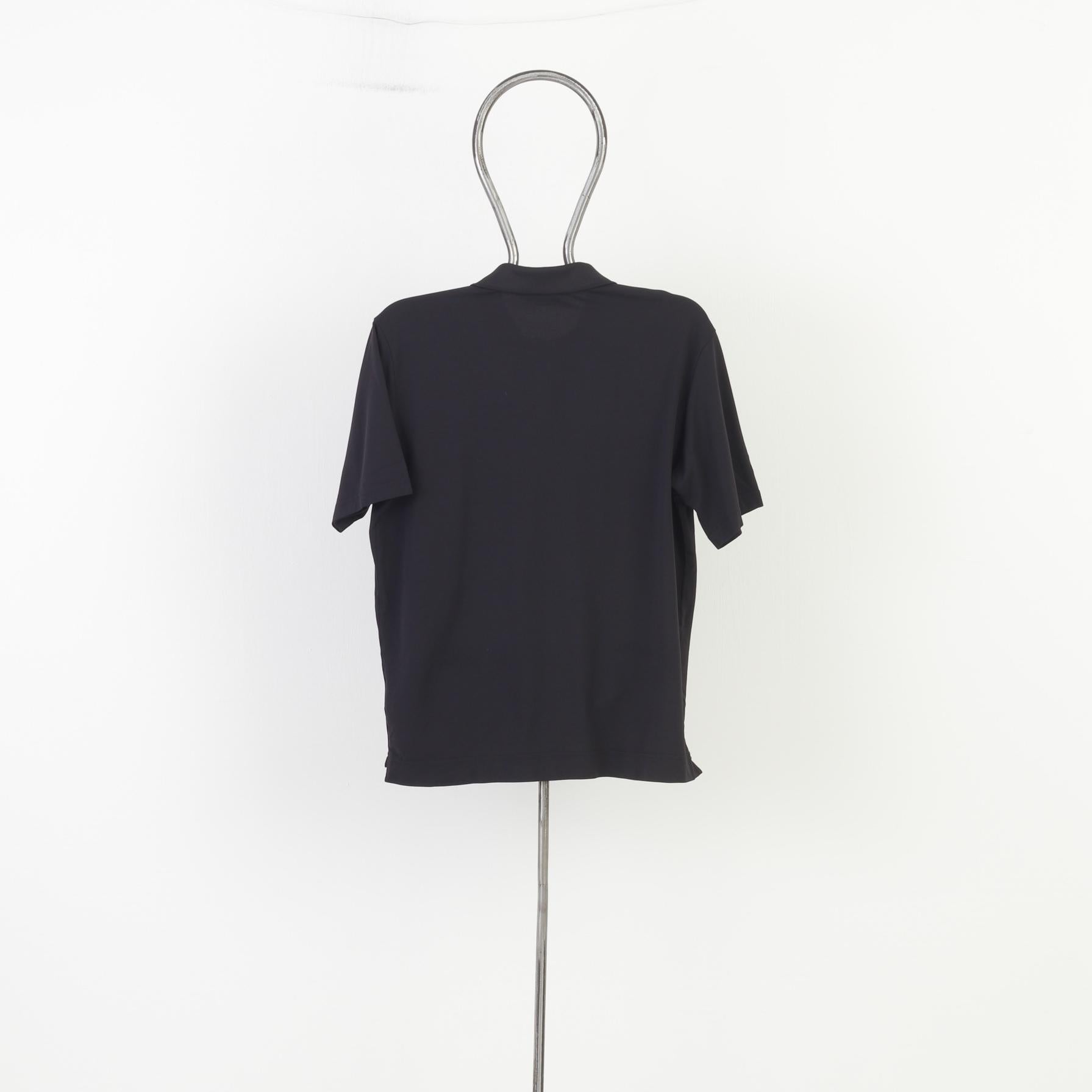 Polo Chervo da uomo 56 XL nera manica corta colletto in nylon Fischer Georg 10 top sportivo