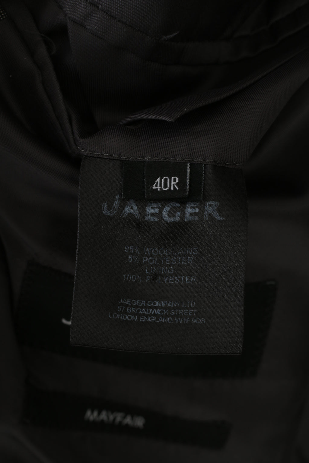 Jaeger Uomo 40 Giacca in lana con petto color carbone Mayfair Fondo elegante con spalline